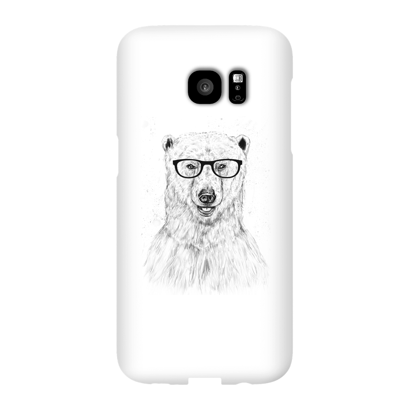 Balazs Solti Polar Bear And Glasses Phone Case for iPhone and Android - Samsung S7 Edge - Snap Case - Gloss