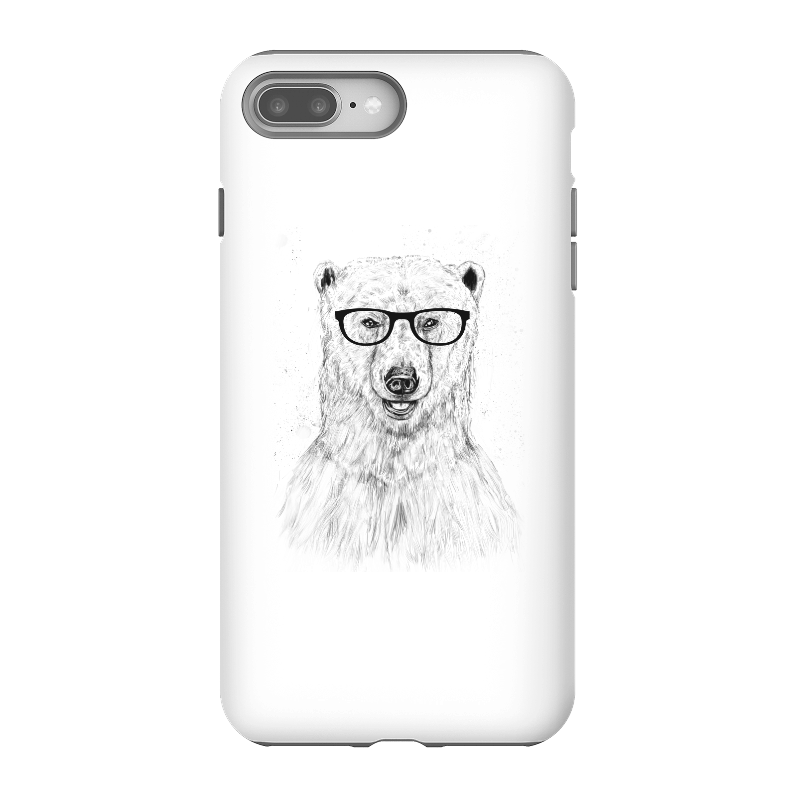 Balazs Solti Polar Bear And Glasses Phone Case for iPhone and Android - iPhone 8 Plus - Tough Case - Gloss