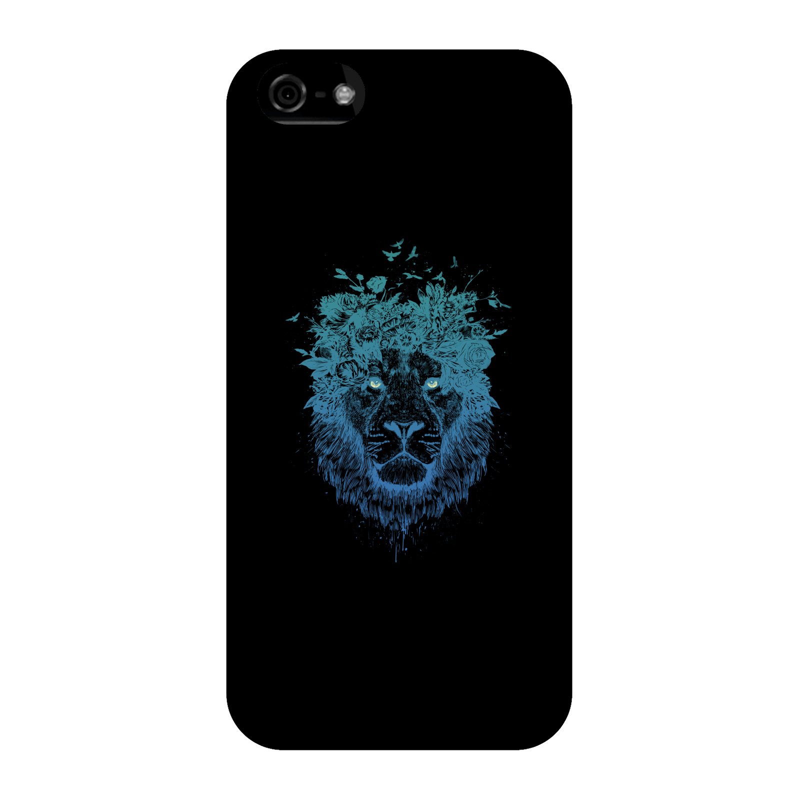 Balazs Solti Lion And Butterflies Phone Case for iPhone and Android - iPhone 5C - Snap Case - Matte