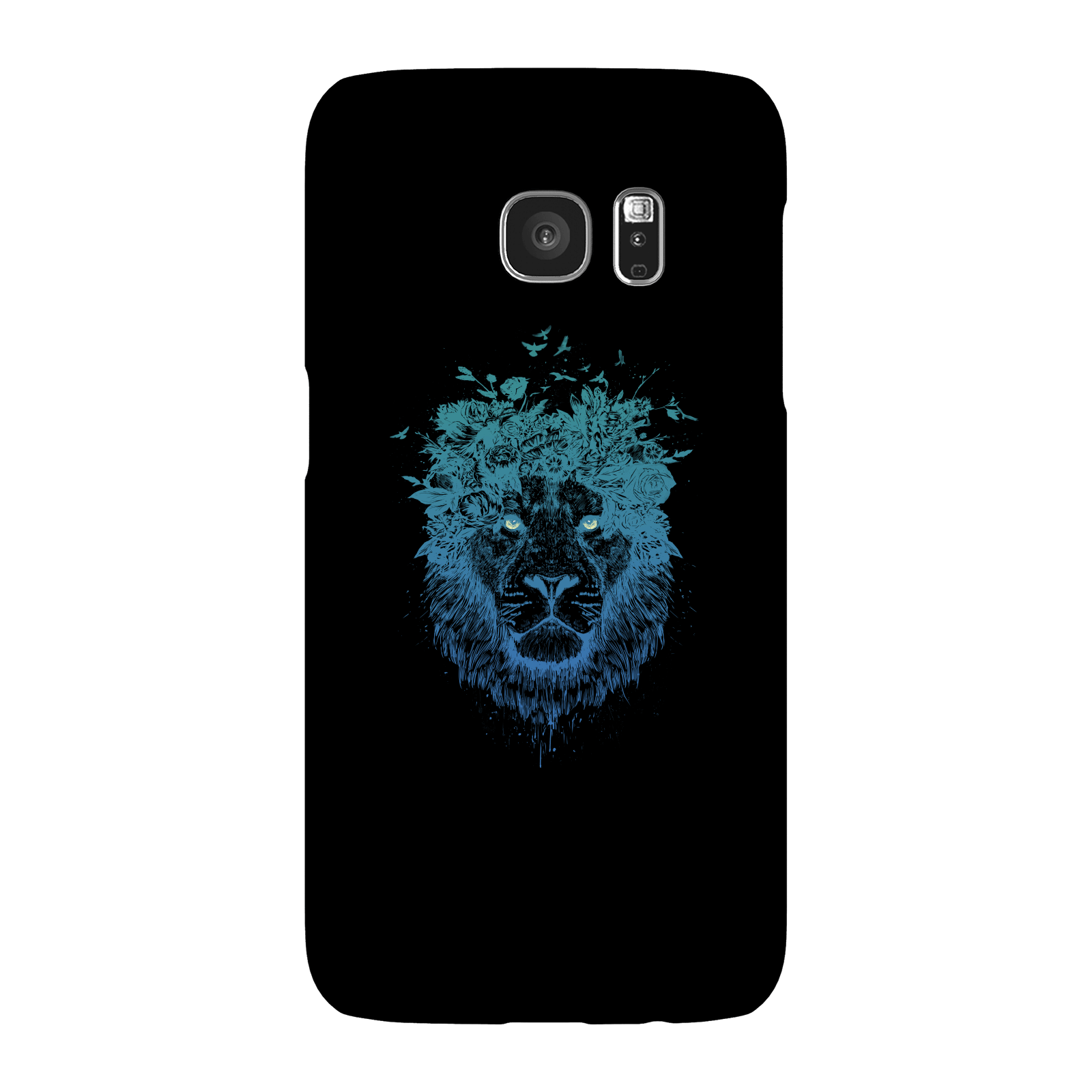 Balazs Solti Lion And Butterflies Phone Case for iPhone and Android - Samsung S7 - Snap Case - Matte