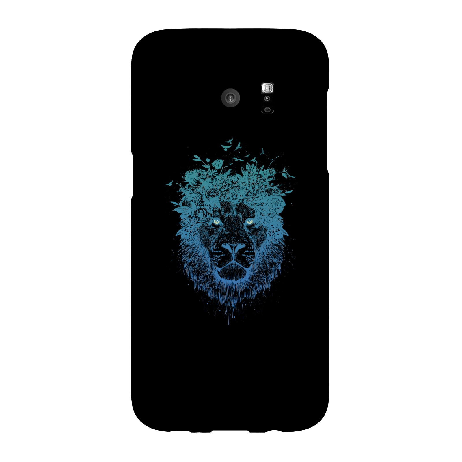 Balazs Solti Lion And Butterflies Phone Case for iPhone and Android - Samsung S7 Edge - Snap Case - Matte