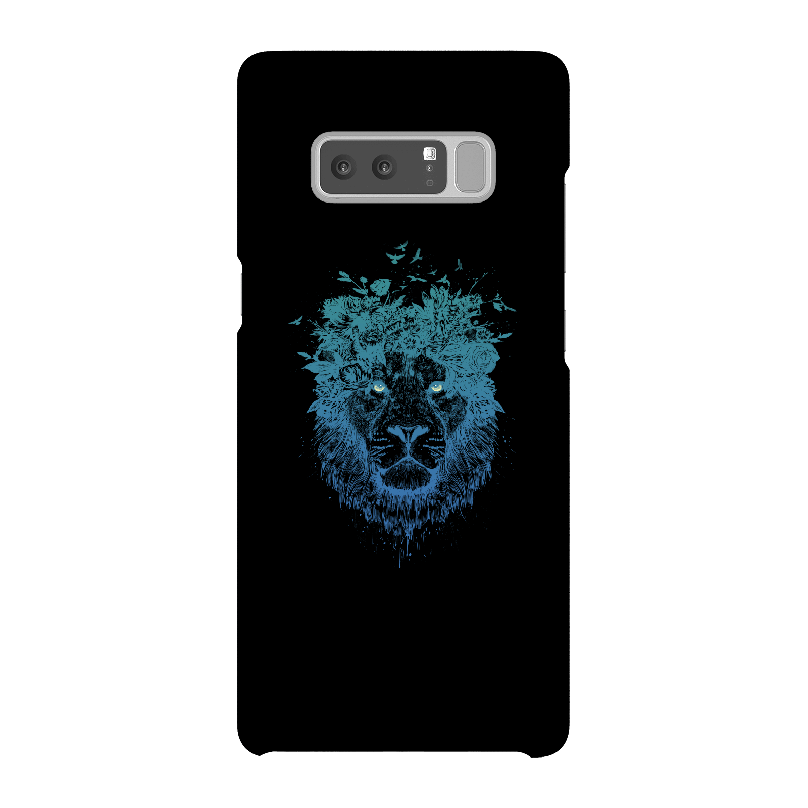 Balazs Solti Lion And Butterflies Phone Case for iPhone and Android - Samsung Note 8 - Snap Case - Matte