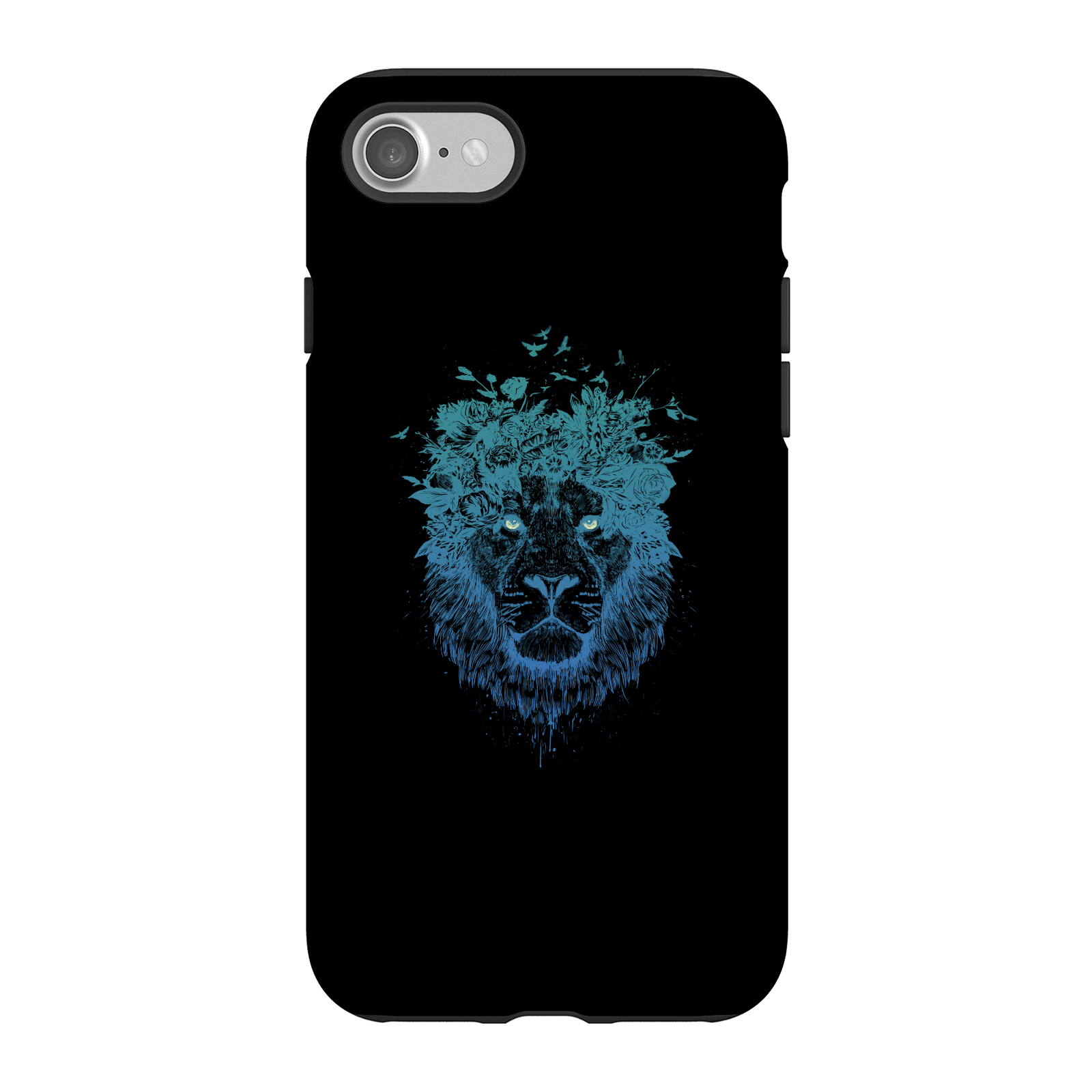 Balazs Solti Lion And Butterflies Phone Case for iPhone and Android - iPhone 7 - Tough Case - Matte