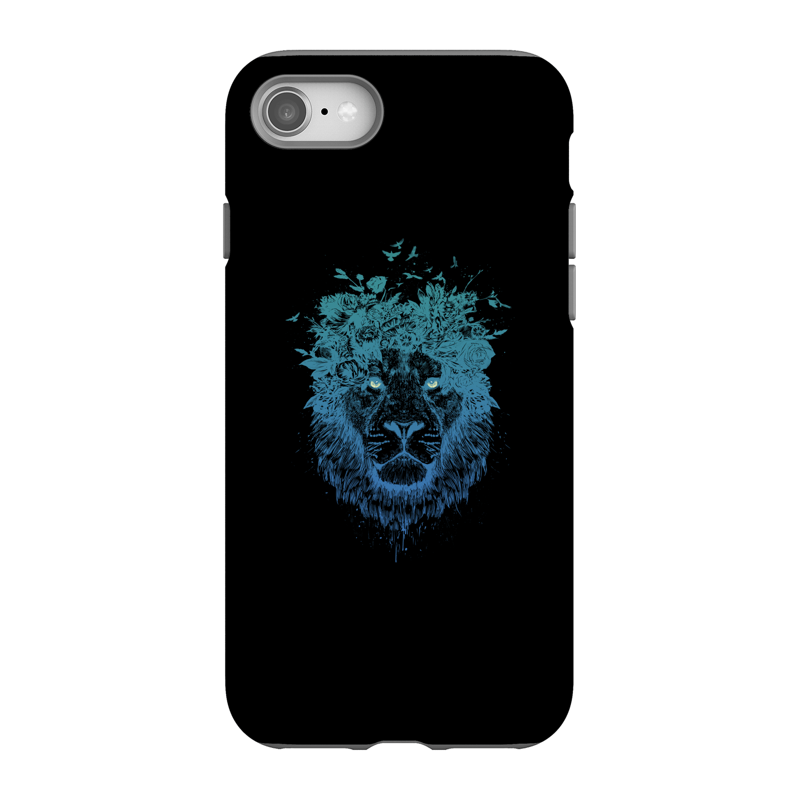 Balazs Solti Lion And Butterflies Phone Case for iPhone and Android - iPhone 8 - Tough Case - Matte