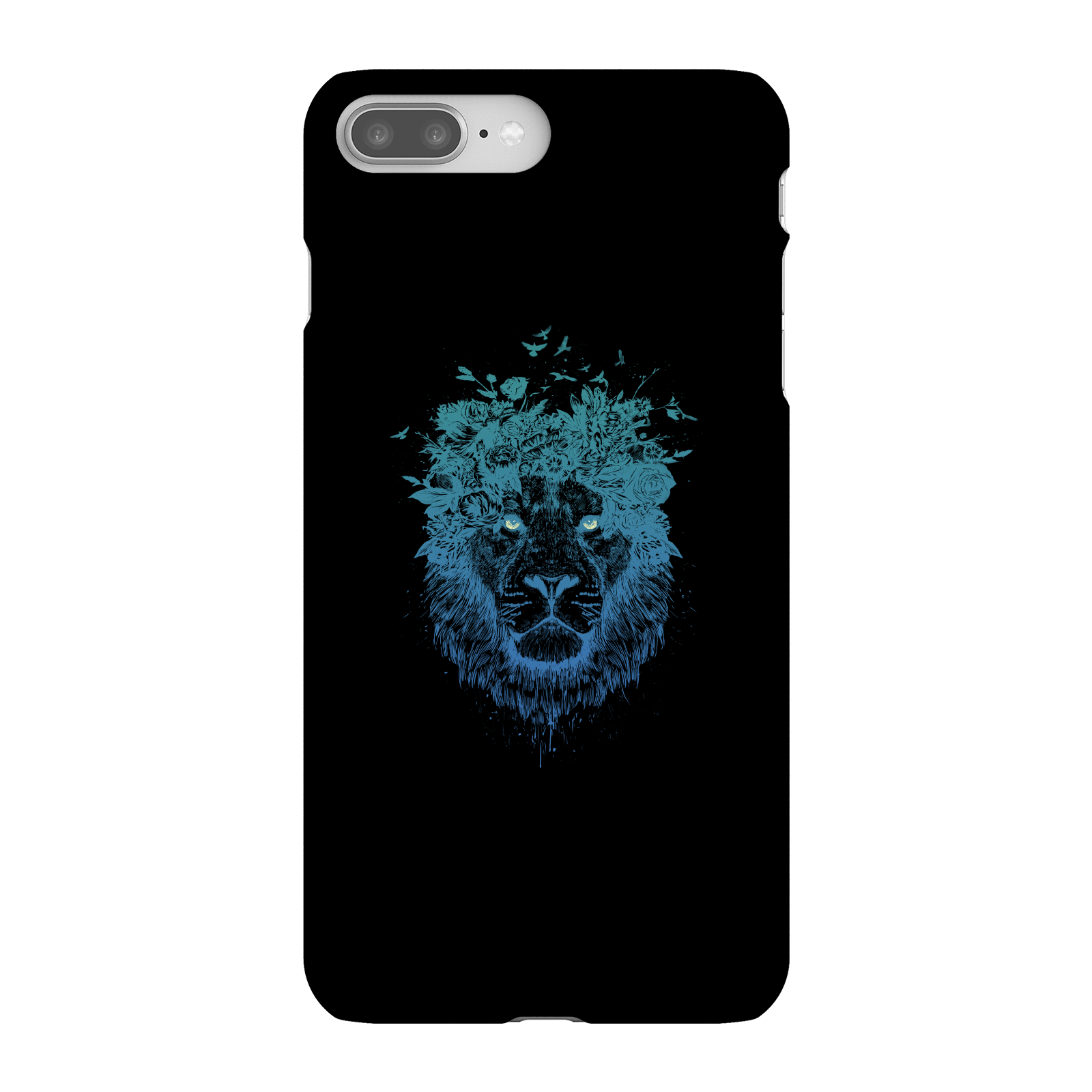 Balazs Solti Lion And Butterflies Phone Case for iPhone and Android - iPhone 8 Plus - Snap Case - Gloss