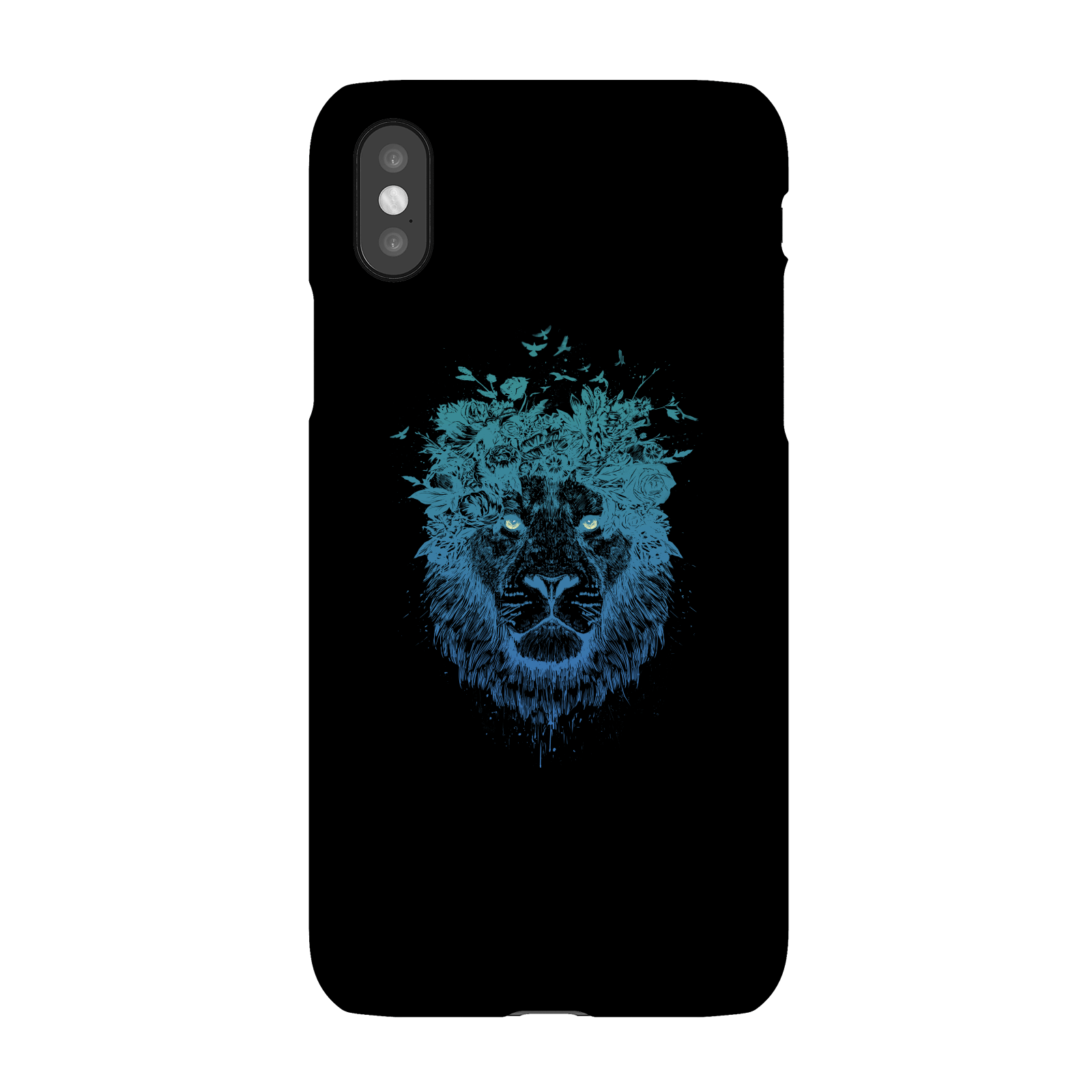 Balazs Solti Lion And Butterflies Phone Case for iPhone and Android - iPhone X - Snap Case - Gloss