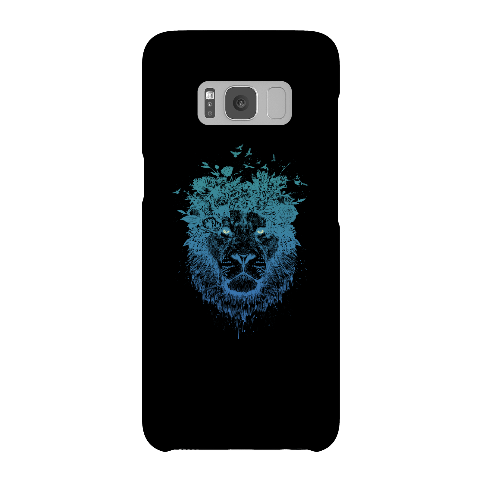 Balazs Solti Lion And Butterflies Phone Case for iPhone and Android - Samsung S8 - Snap Case - Gloss