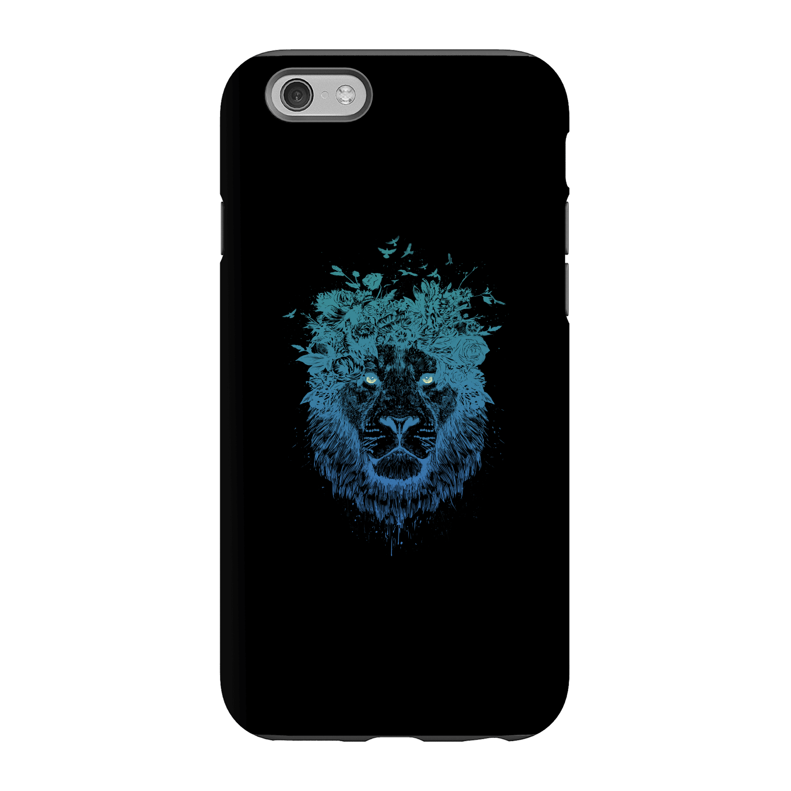 Balazs Solti Lion And Butterflies Phone Case for iPhone and Android - iPhone 6S - Tough Case - Gloss