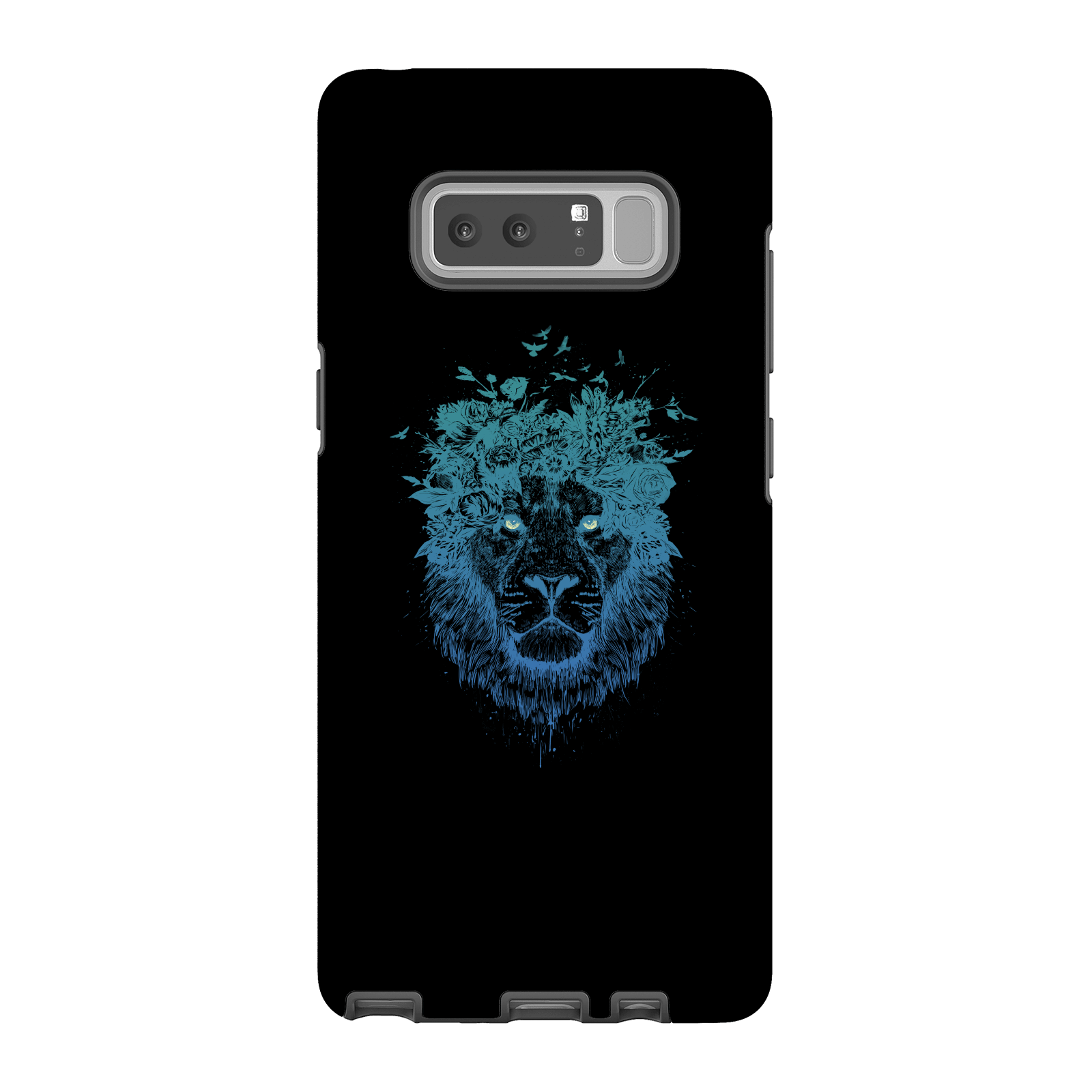Balazs Solti Lion And Butterflies Phone Case for iPhone and Android - Samsung Note 8 - Tough Case - Gloss