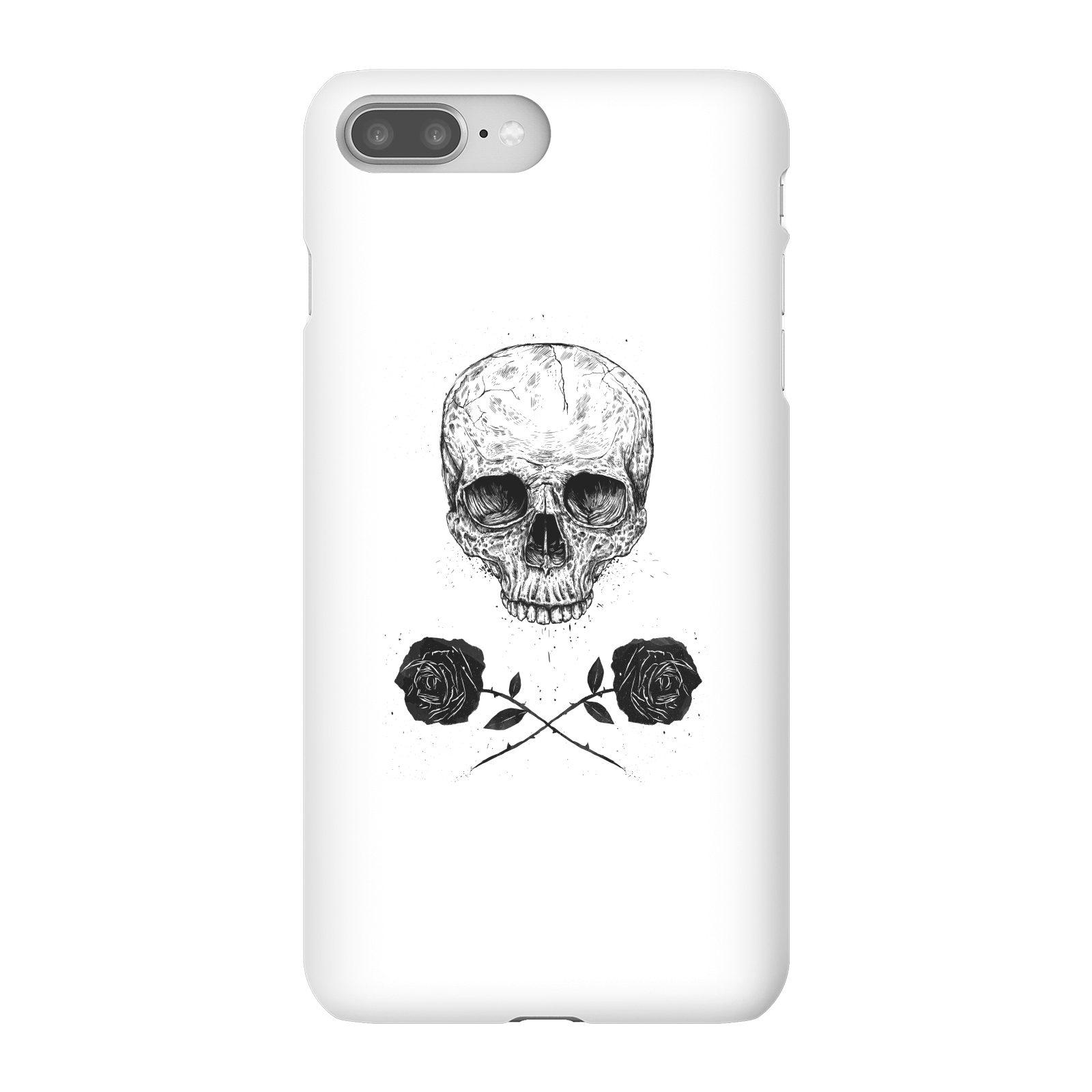 Balazs Solti Skull And Roses Phone Case for iPhone and Android - iPhone 8 Plus - Snap Case - Matte