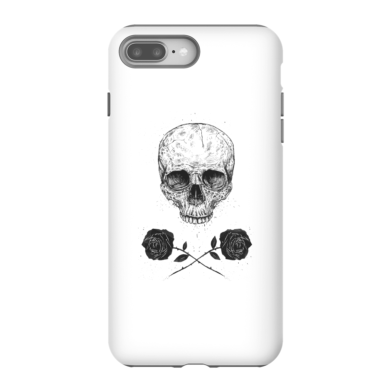 Balazs Solti Skull And Roses Phone Case for iPhone and Android - iPhone 8 Plus - Tough Case - Matte