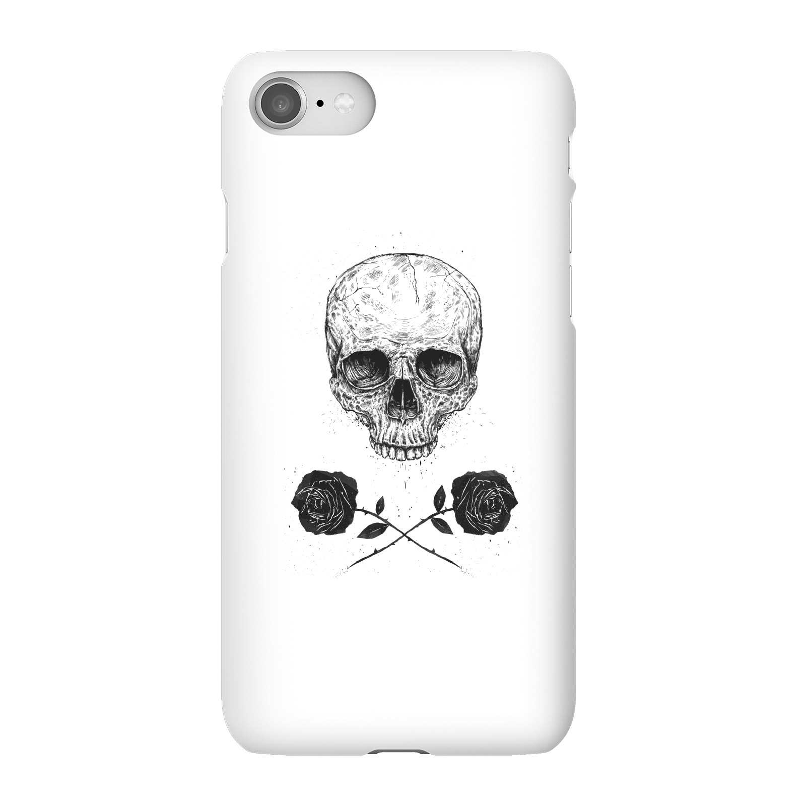 Balazs Solti Skull And Roses Phone Case for iPhone and Android - iPhone 8 - Snap Case - Gloss