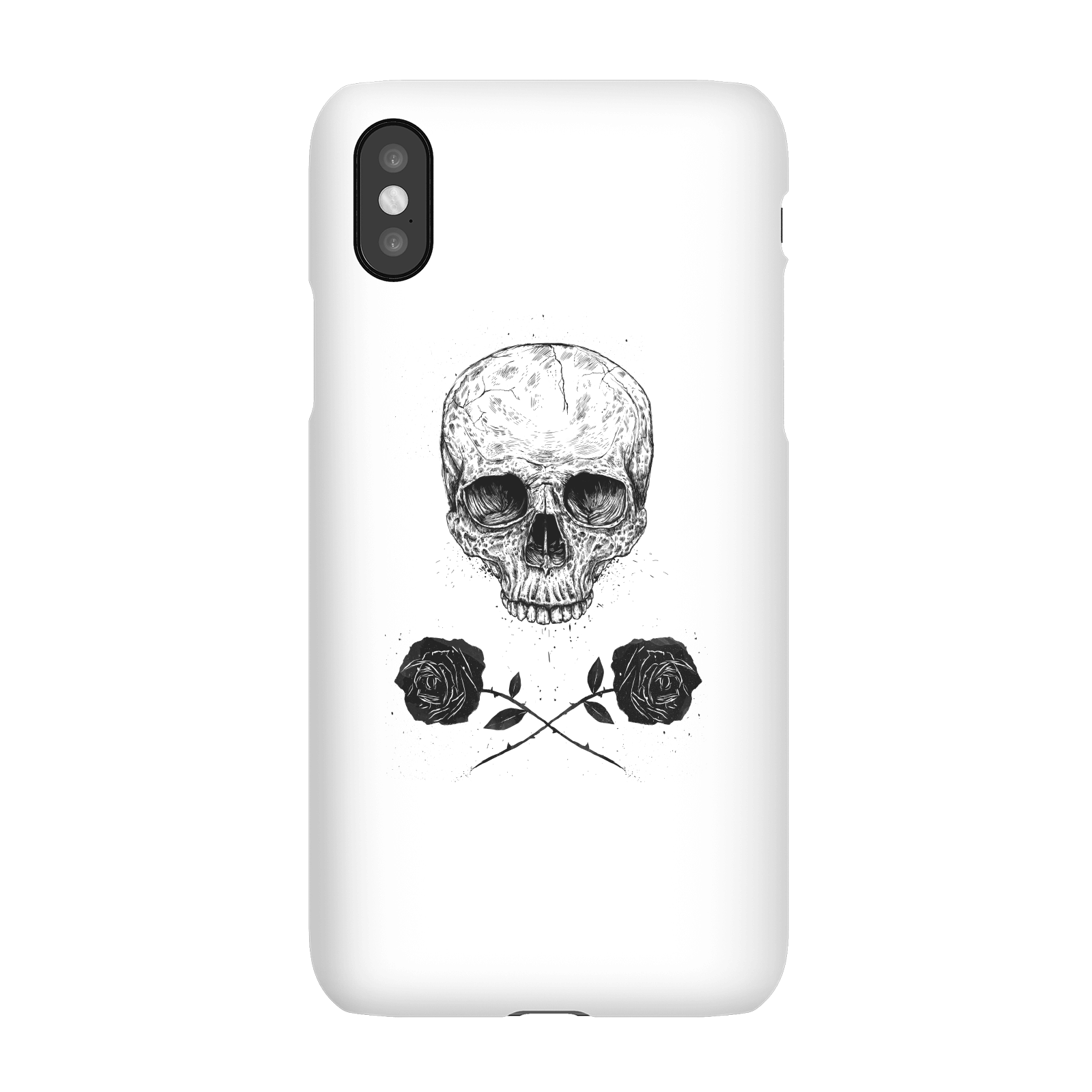 Balazs Solti Skull And Roses Phone Case for iPhone and Android - iPhone X - Snap Case - Gloss