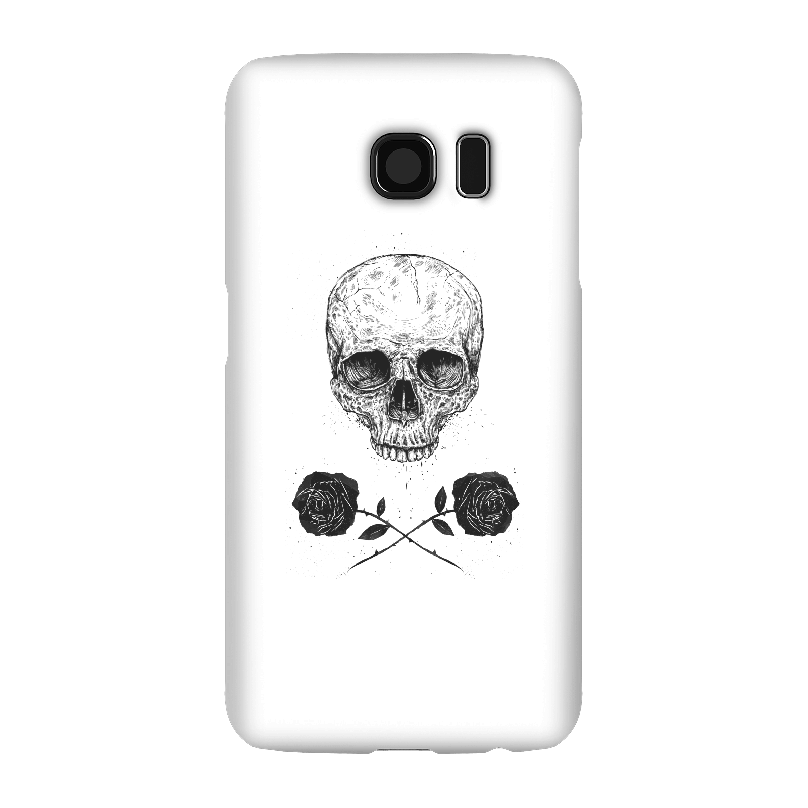 Balazs Solti Skull And Roses Phone Case for iPhone and Android - Samsung S6 - Snap Case - Gloss