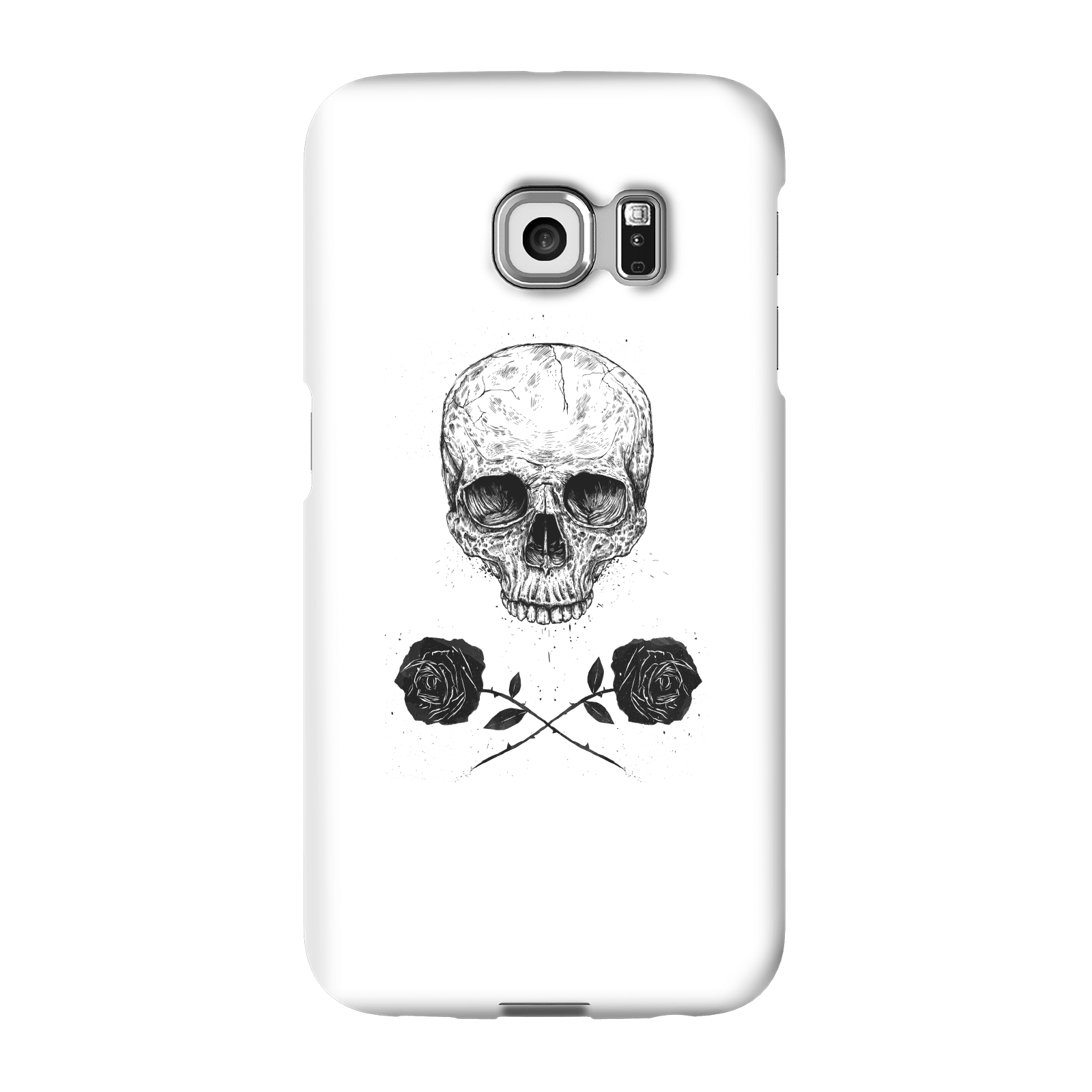 balazs solti skull and roses phone case for iphone and android - samsung s6 edge - snap case - gloss