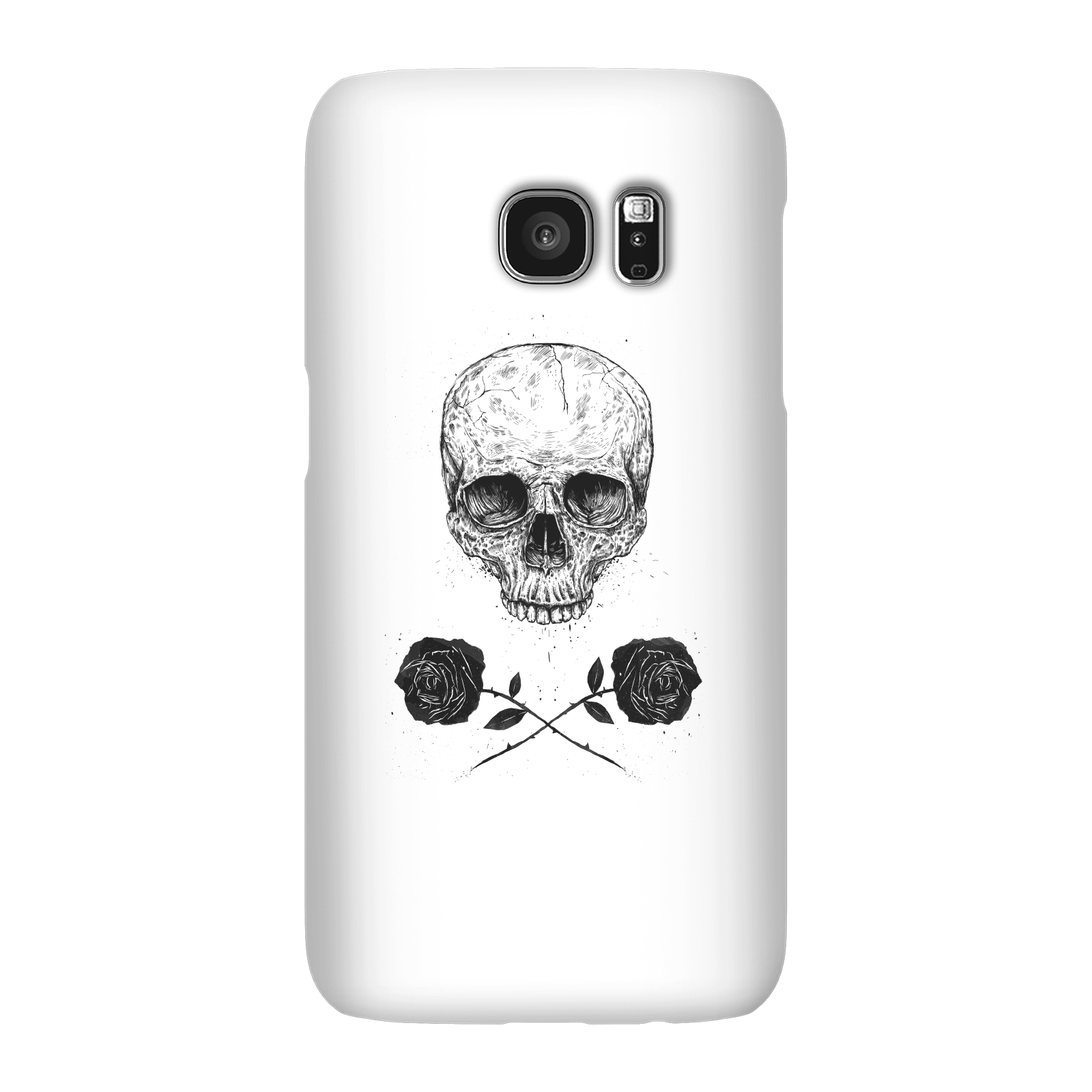 Balazs Solti Skull And Roses Phone Case for iPhone and Android - Samsung S7 - Snap Case - Gloss