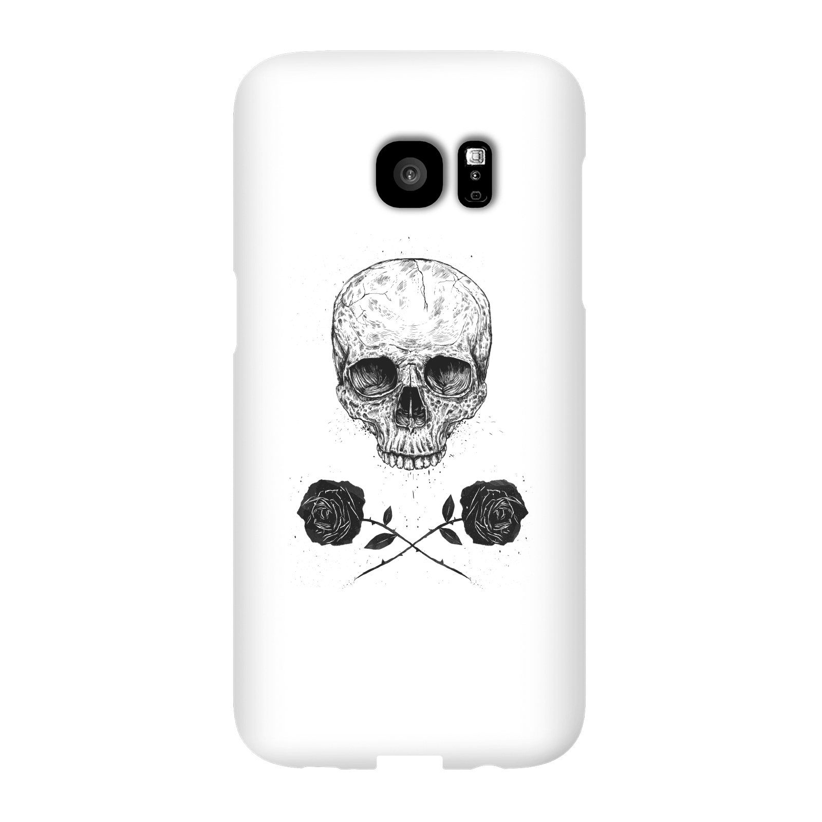 Balazs Solti Skull And Roses Phone Case for iPhone and Android - Samsung S7 Edge - Snap Case - Gloss