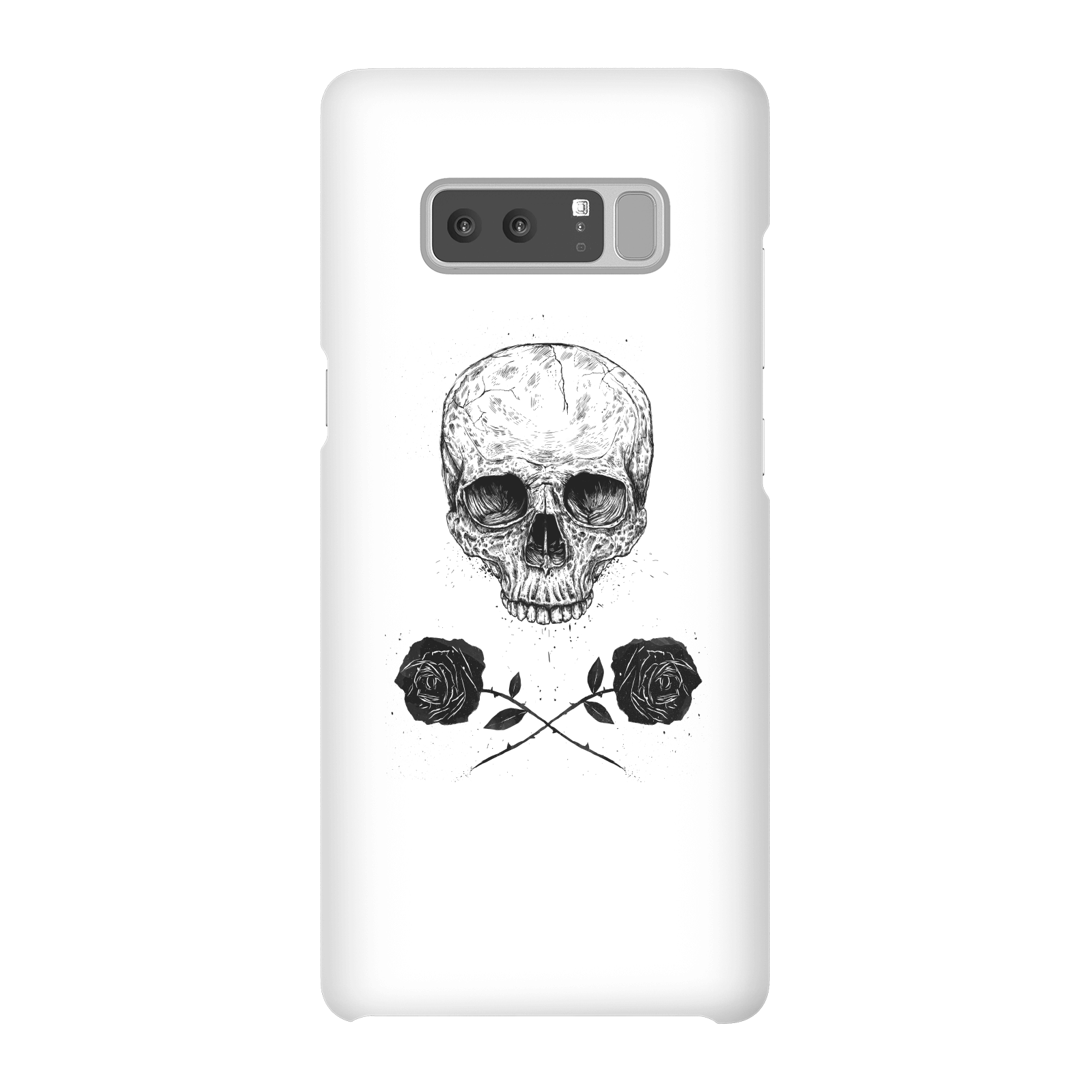 Balazs Solti Skull And Roses Phone Case for iPhone and Android - Samsung Note 8 - Snap Case - Gloss