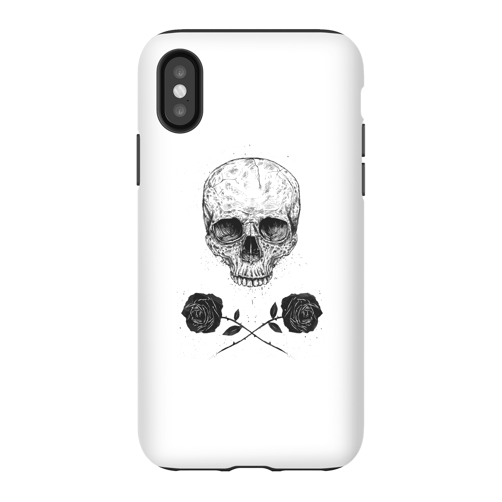 Balazs Solti Skull And Roses Phone Case for iPhone and Android - iPhone X - Tough Case - Gloss