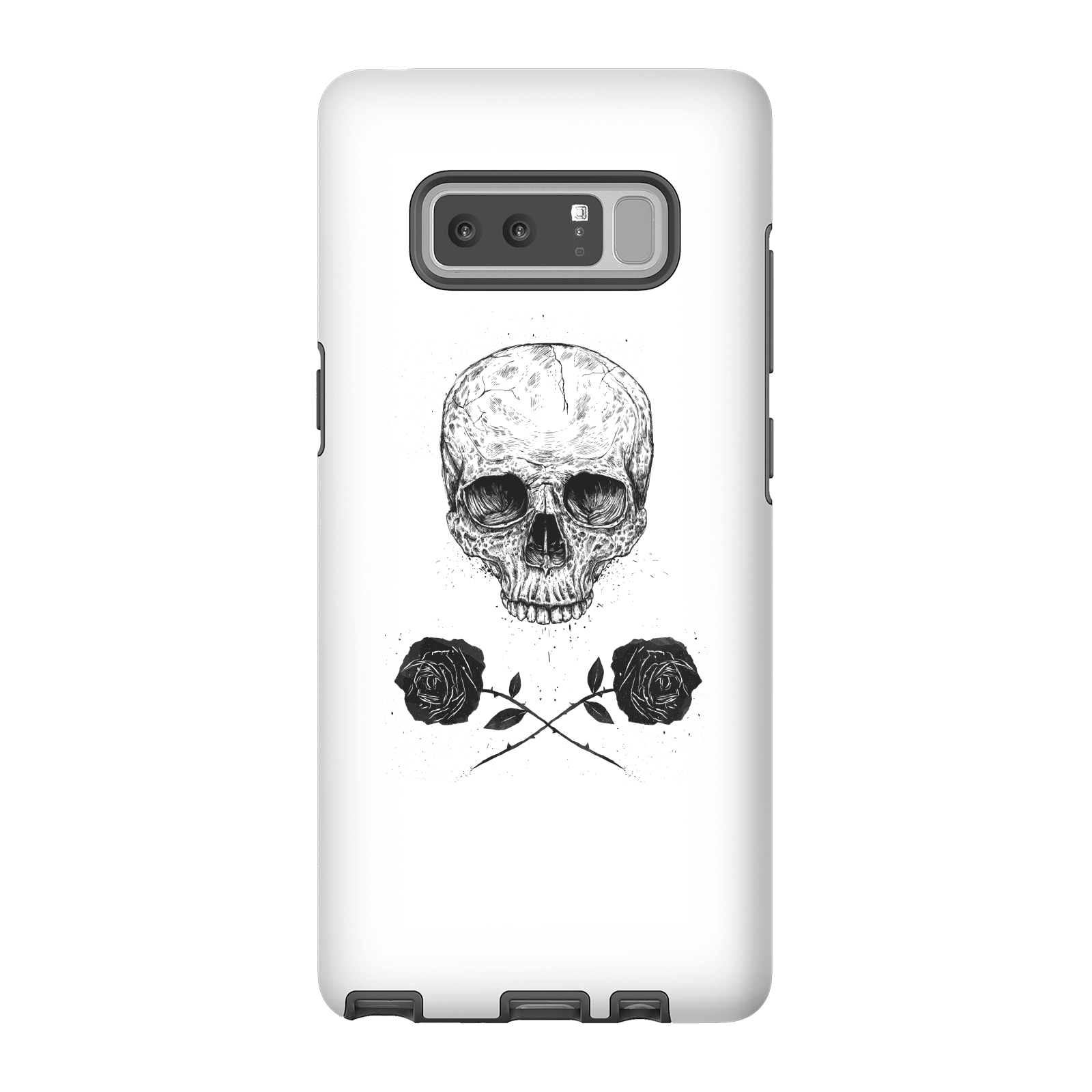 Balazs Solti Skull And Roses Phone Case for iPhone and Android - Samsung Note 8 - Tough Case - Gloss