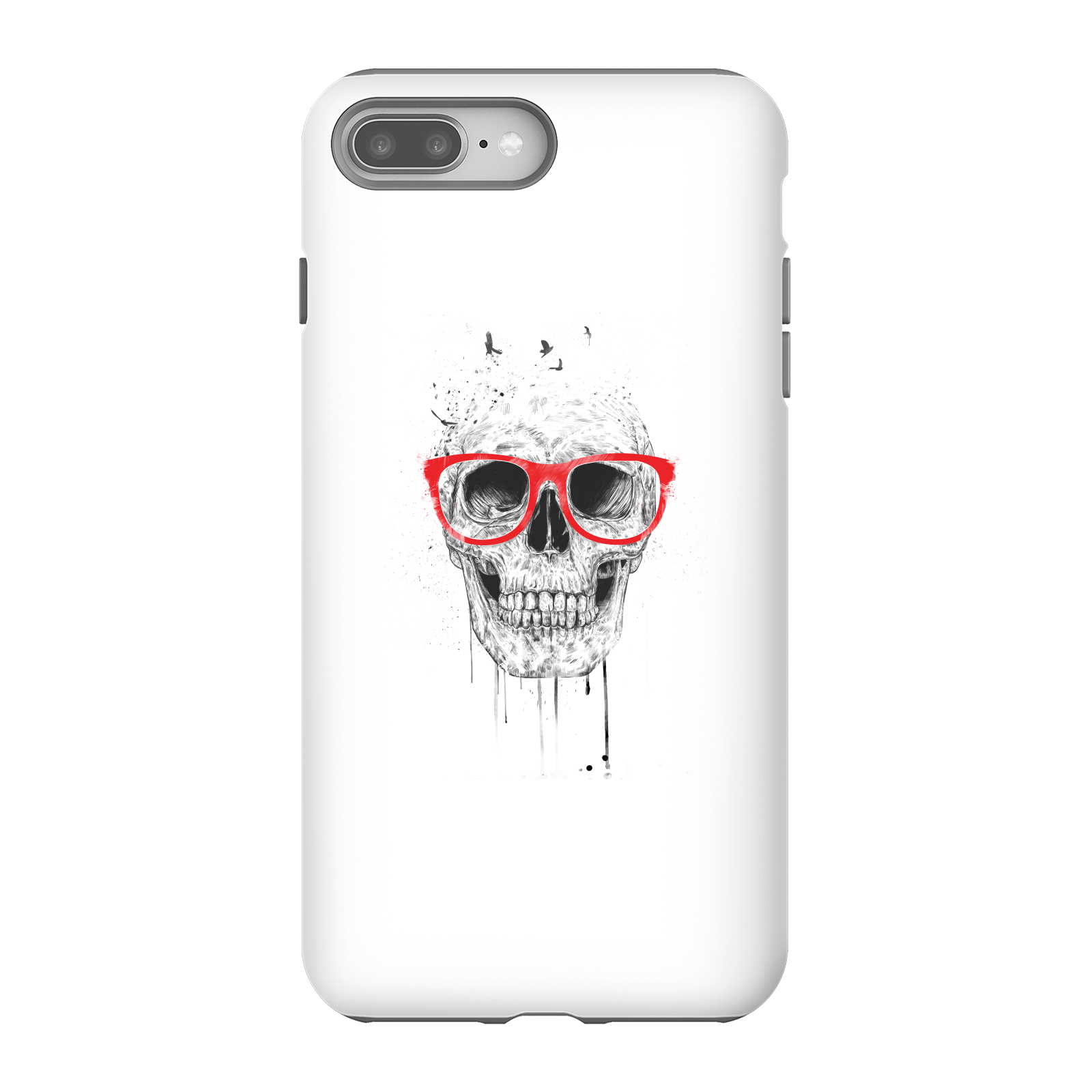 Balazs Solti Skull And Glasses Phone Case for iPhone and Android - iPhone 8 Plus - Tough Case - Matte