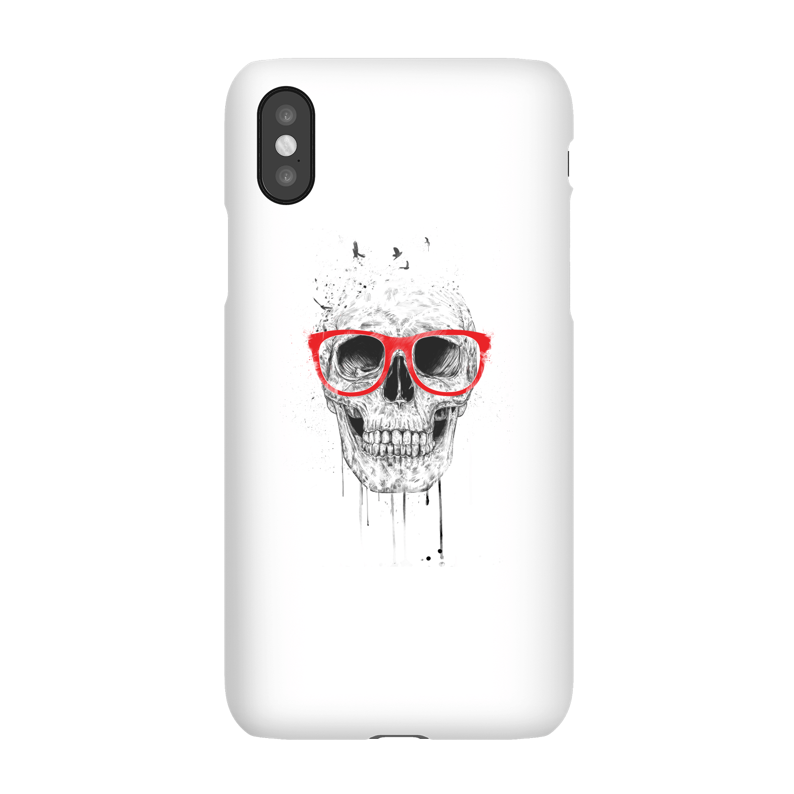 Balazs Solti Skull And Glasses Phone Case for iPhone and Android - iPhone X - Snap Case - Gloss
