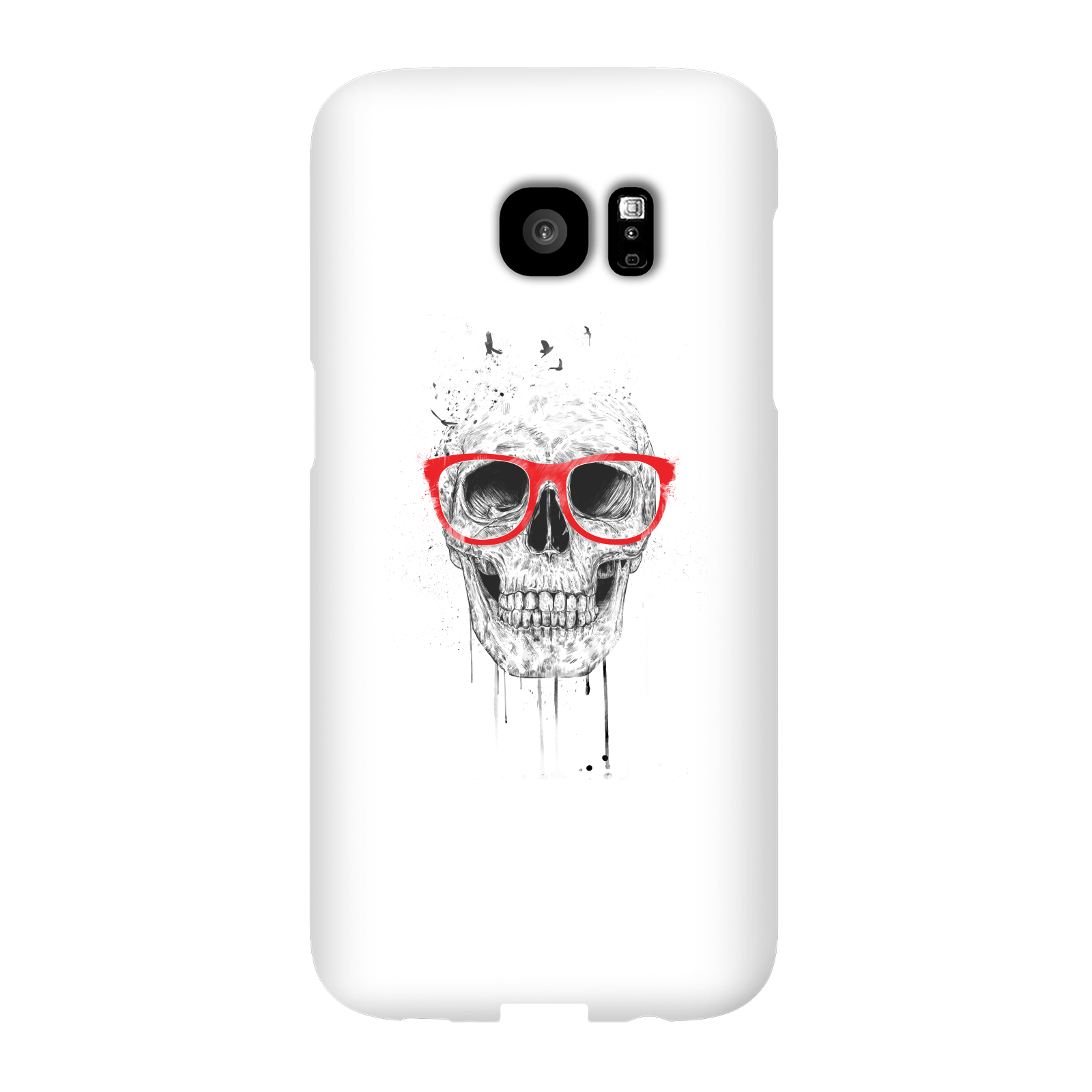 Balazs Solti Skull And Glasses Phone Case for iPhone and Android - Samsung S7 Edge - Snap Case - Gloss