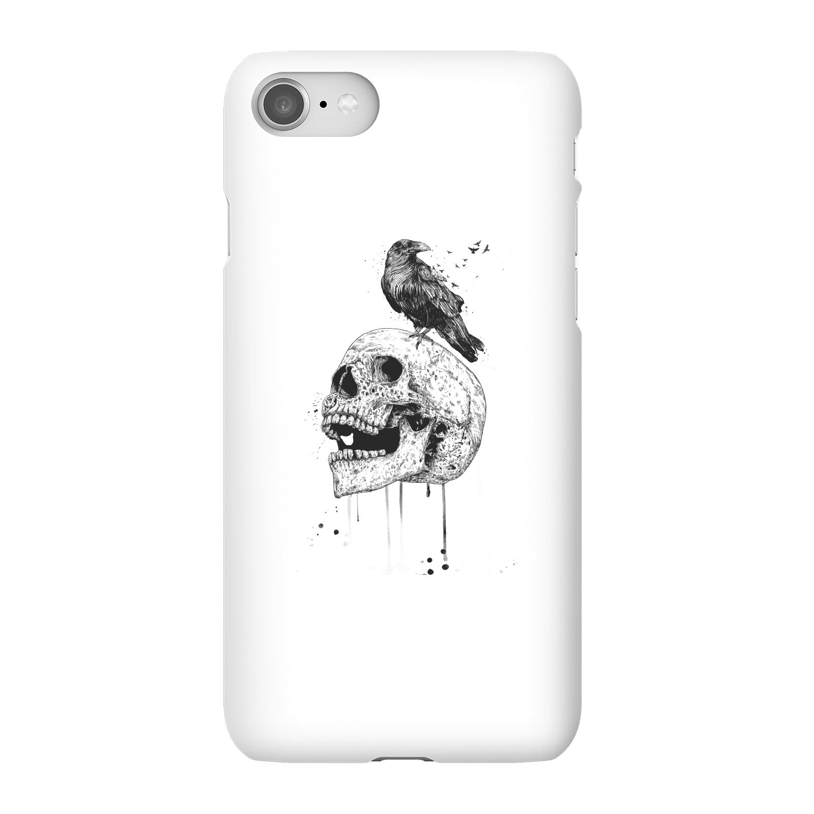 Balazs Solti Skull And Crow Phone Case for iPhone and Android - iPhone 8 - Snap Case - Matte