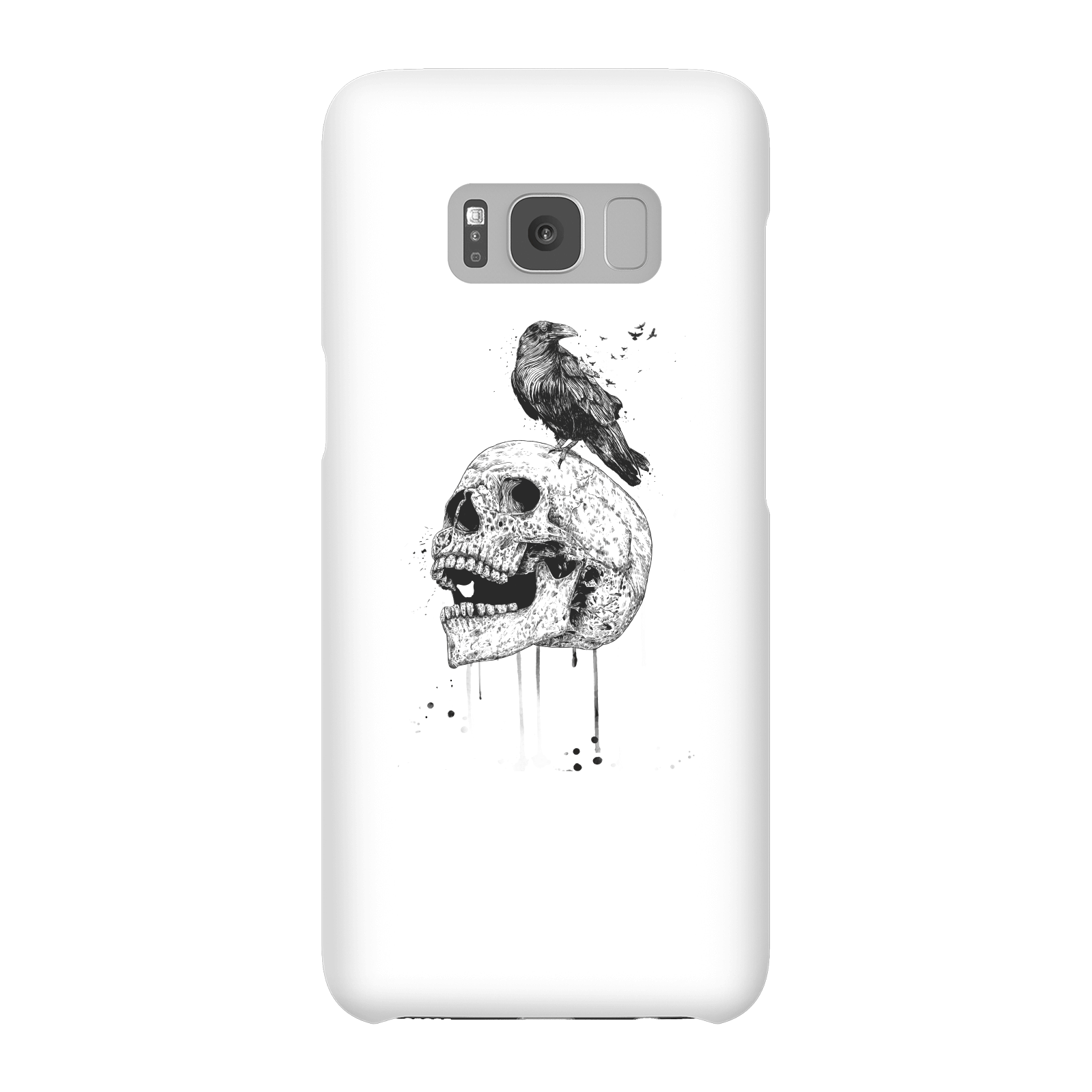 Balazs Solti Skull And Crow Phone Case for iPhone and Android - Samsung S8 - Snap Case - Matte