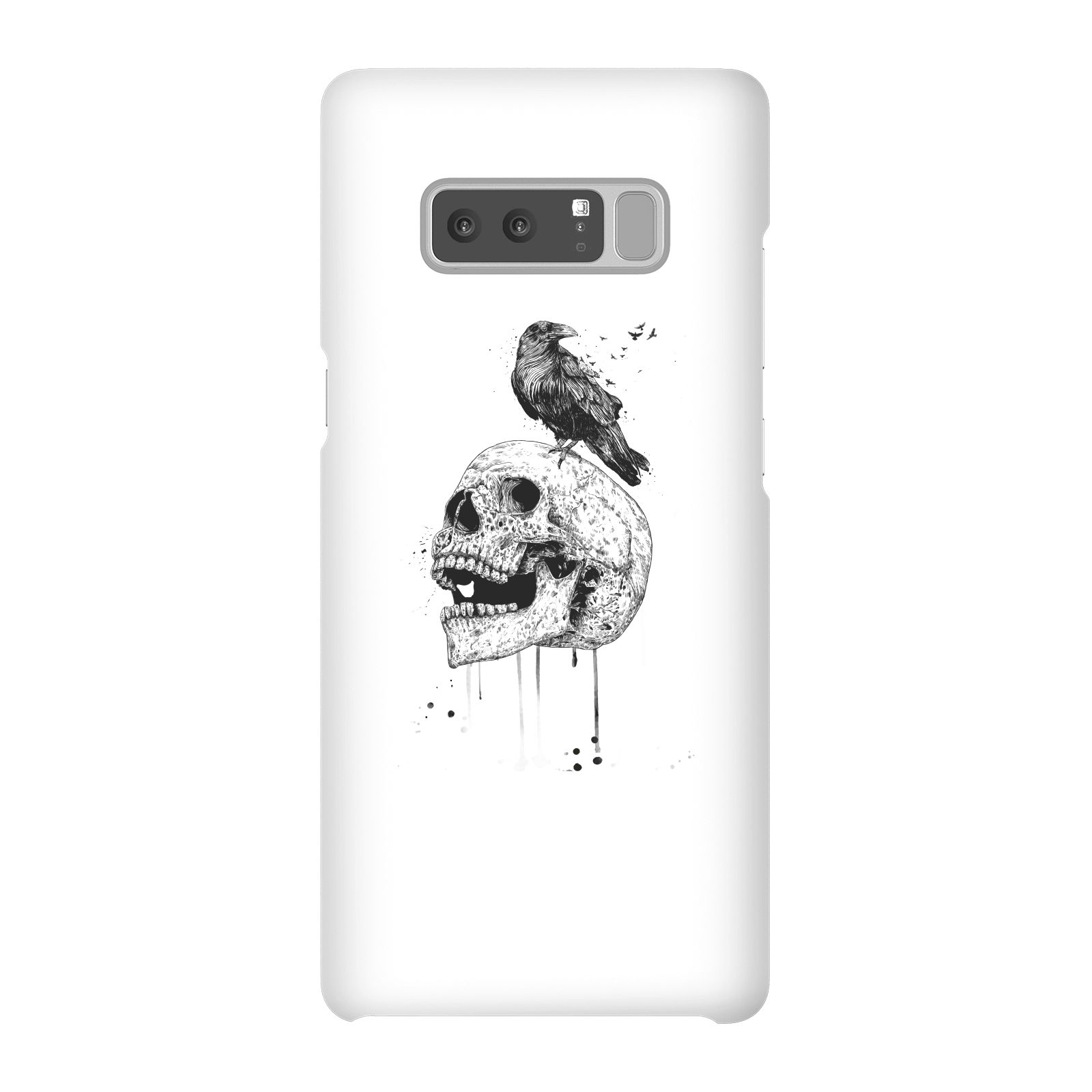 Balazs Solti Skull And Crow Phone Case for iPhone and Android - Samsung Note 8 - Snap Case - Matte