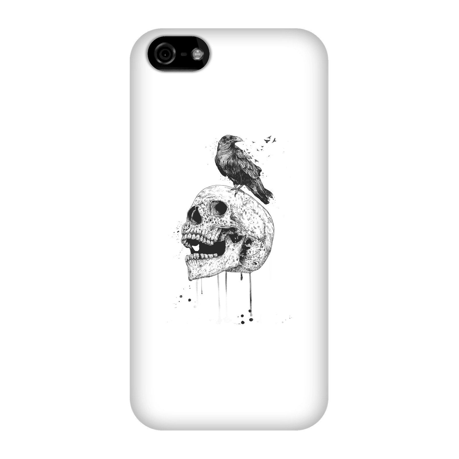 Balazs Solti Skull And Crow Phone Case for iPhone and Android - iPhone 5C - Snap Case - Gloss