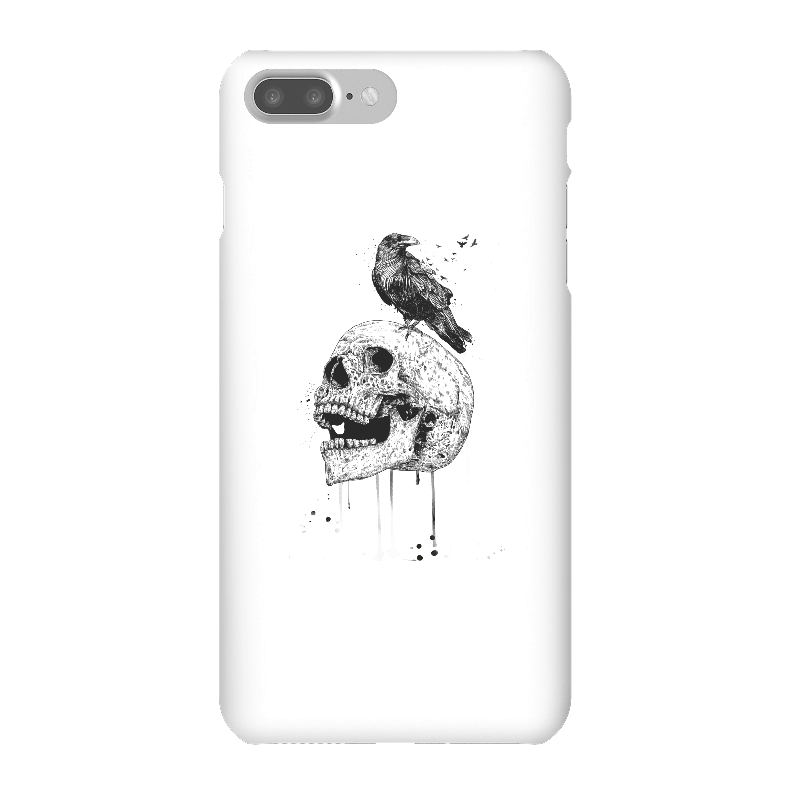 Balazs Solti Skull And Crow Phone Case for iPhone and Android - iPhone 7 Plus - Snap Case - Gloss