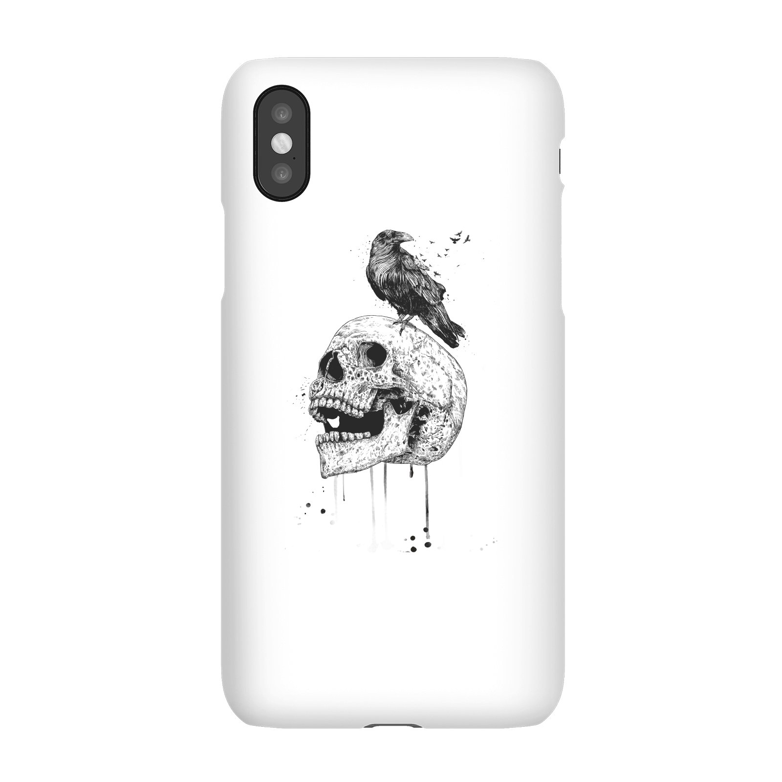 Balazs Solti Skull And Crow Phone Case for iPhone and Android - iPhone X - Snap Case - Gloss