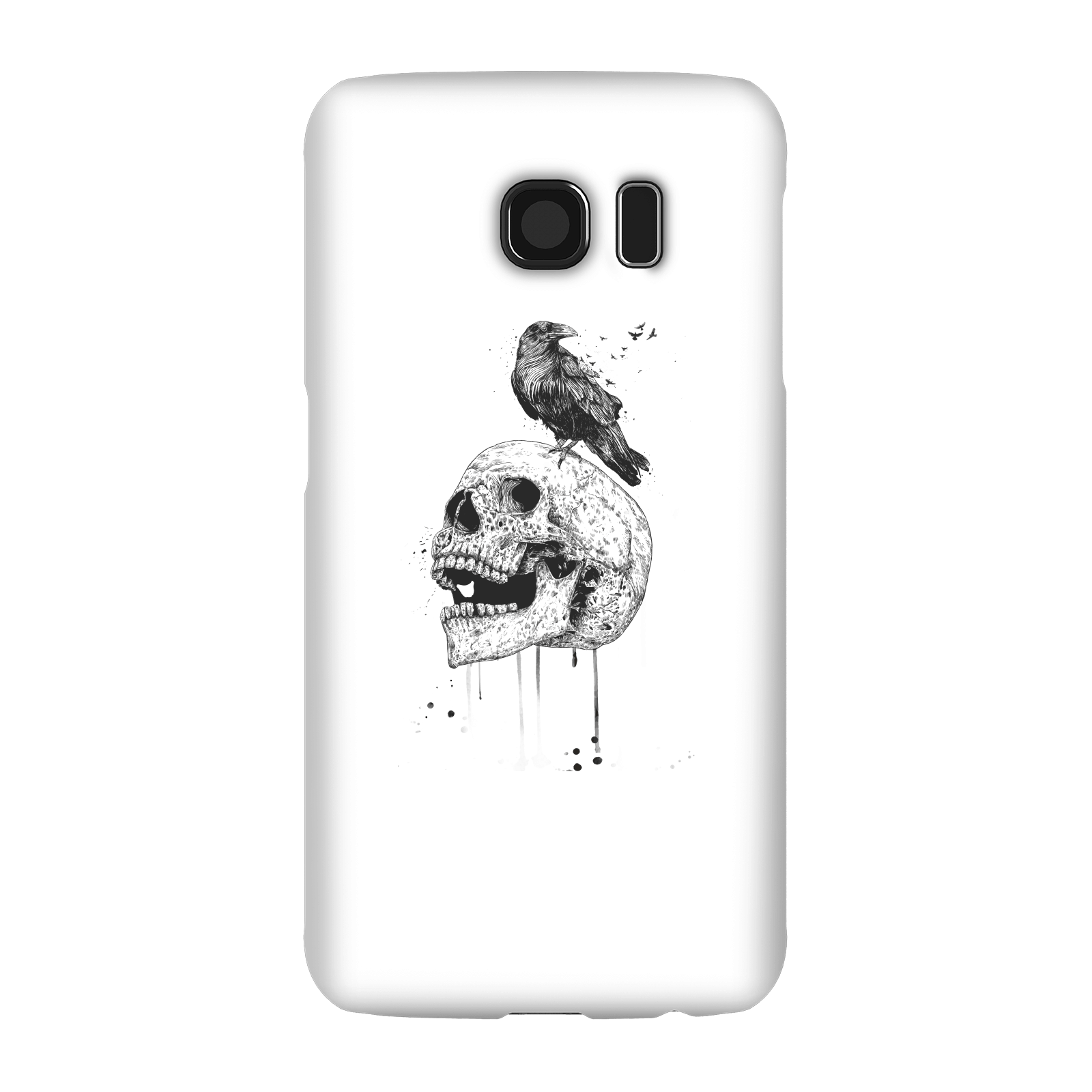 Balazs Solti Skull And Crow Phone Case for iPhone and Android - Samsung S6 - Snap Case - Gloss