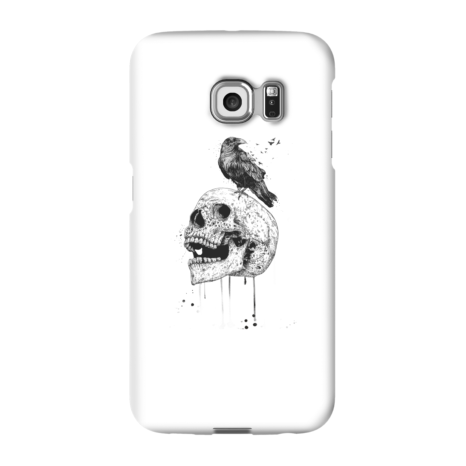 Balazs Solti Skull And Crow Phone Case for iPhone and Android - Samsung S6 Edge - Snap Case - Gloss