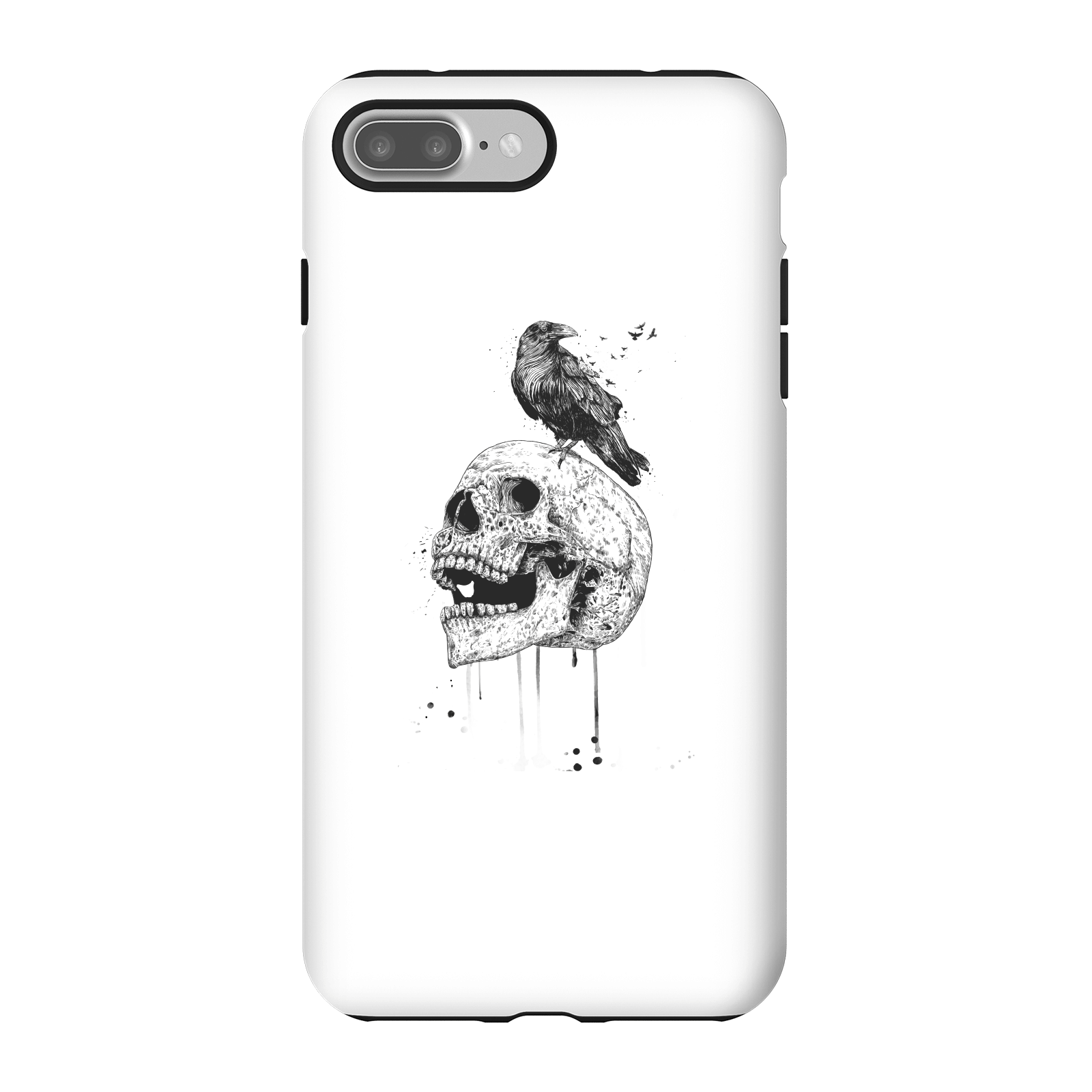 Balazs Solti Skull And Crow Phone Case for iPhone and Android - iPhone 7 Plus - Tough Case - Gloss
