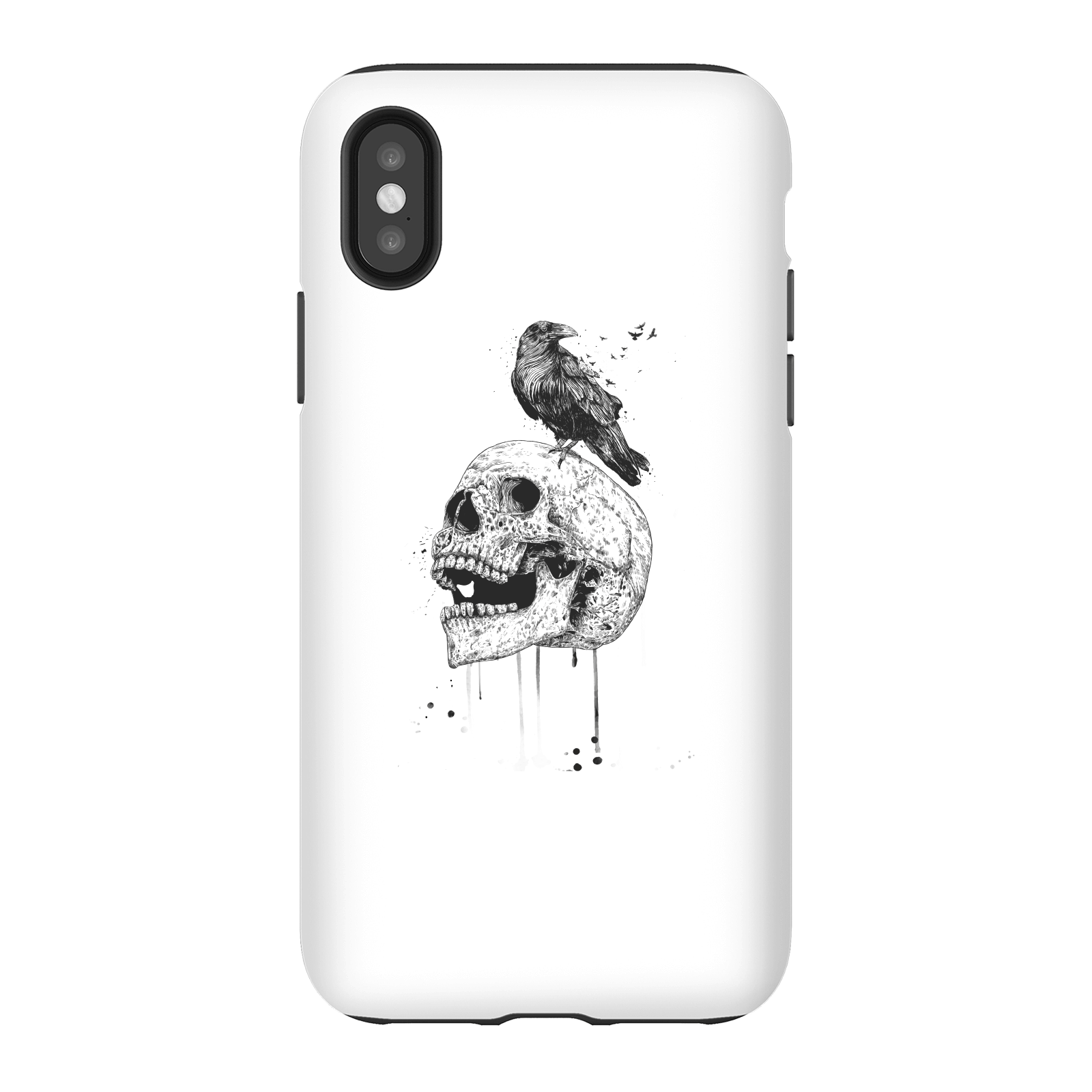 Balazs Solti Skull And Crow Phone Case for iPhone and Android - iPhone X - Tough Case - Gloss