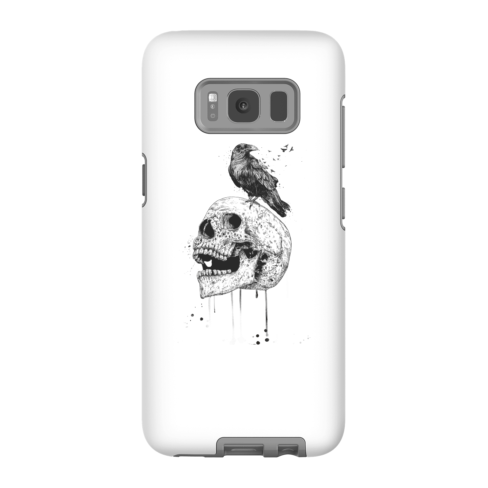 Balazs Solti Skull And Crow Phone Case for iPhone and Android - Samsung S8 - Tough Case - Gloss
