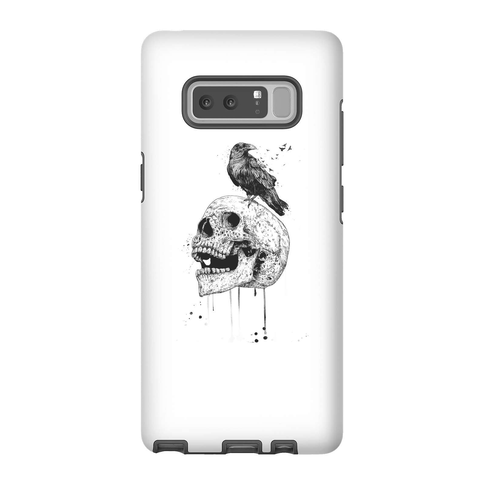 Balazs Solti Skull And Crow Phone Case for iPhone and Android - Samsung Note 8 - Tough Case - Gloss