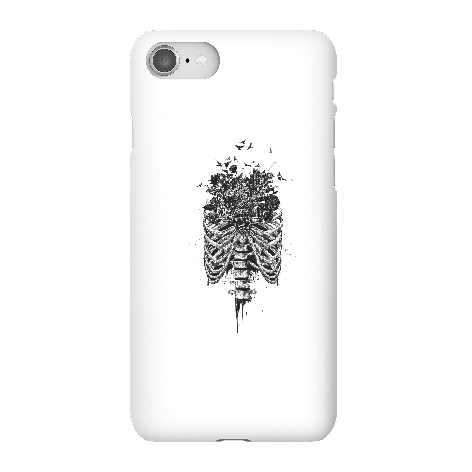 Balazs Solti Ribcage And Flowers Phone Case for iPhone and Android - iPhone 8 - Snap Case - Matte