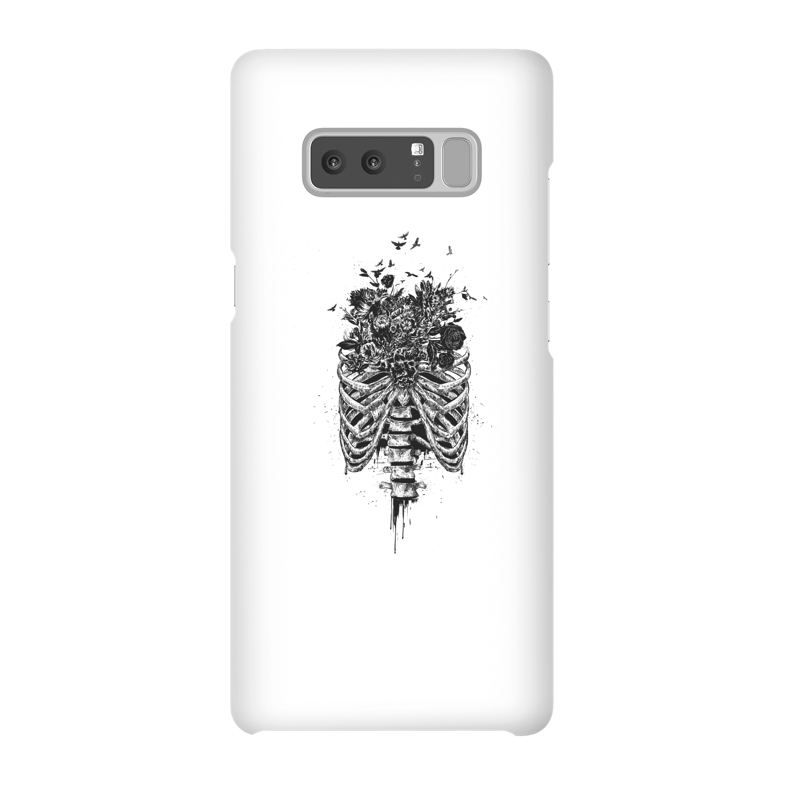 Balazs Solti Ribcage And Flowers Phone Case for iPhone and Android - Samsung Note 8 - Snap Case - Matte