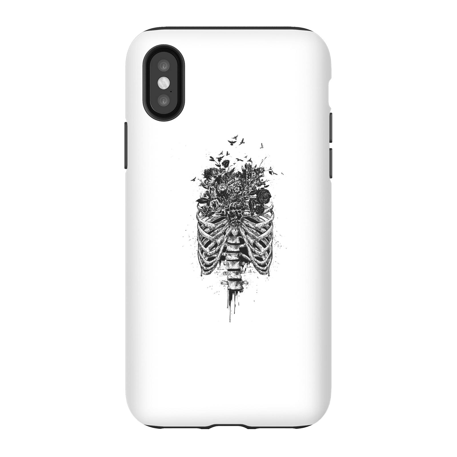Balazs Solti Ribcage And Flowers Phone Case for iPhone and Android - iPhone X - Tough Case - Matte