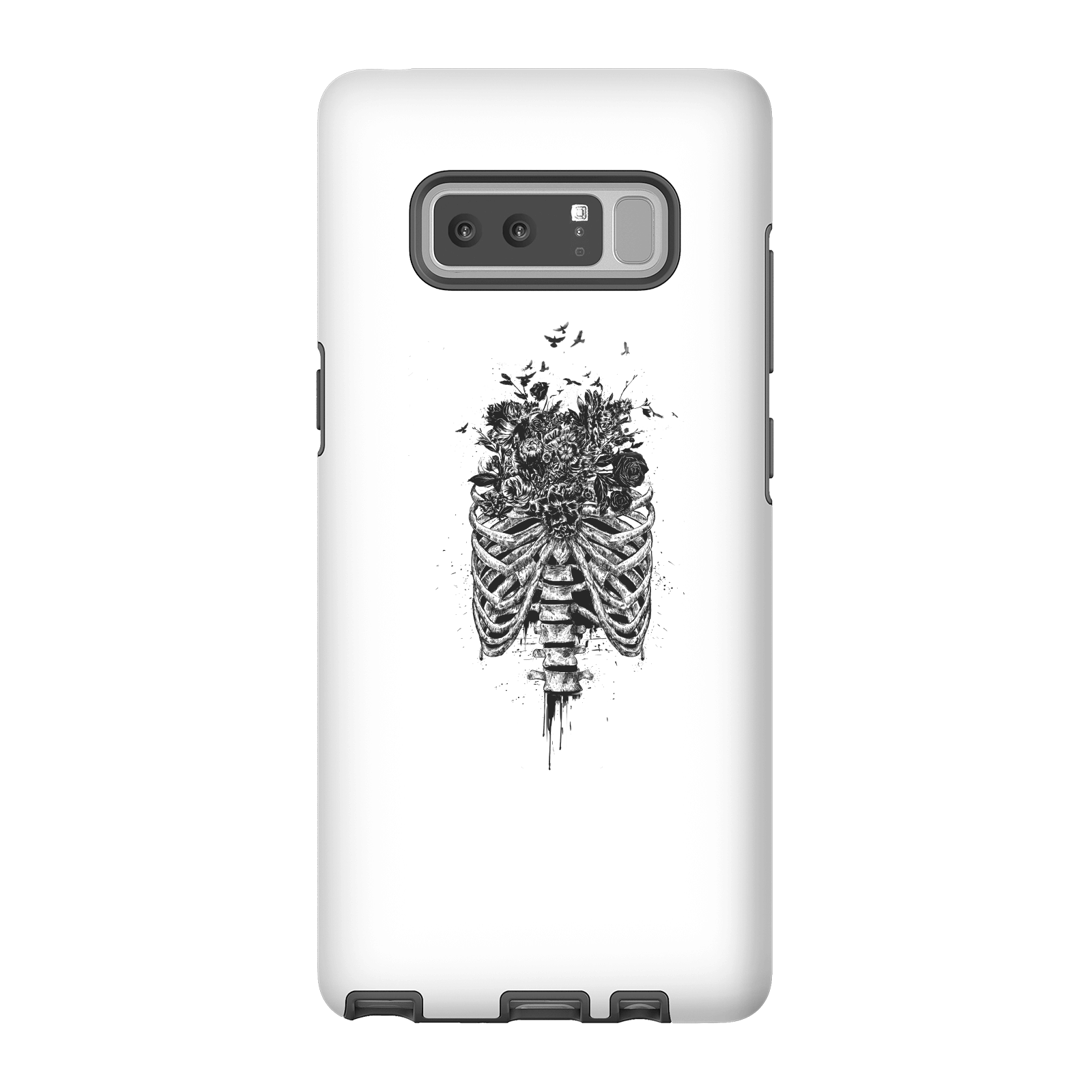 Balazs Solti Ribcage And Flowers Phone Case for iPhone and Android - Samsung Note 8 - Tough Case - Matte