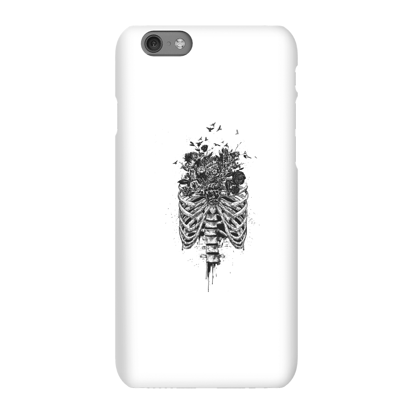 Balazs Solti Ribcage And Flowers Phone Case for iPhone and Android - iPhone 6S - Snap Case - Gloss