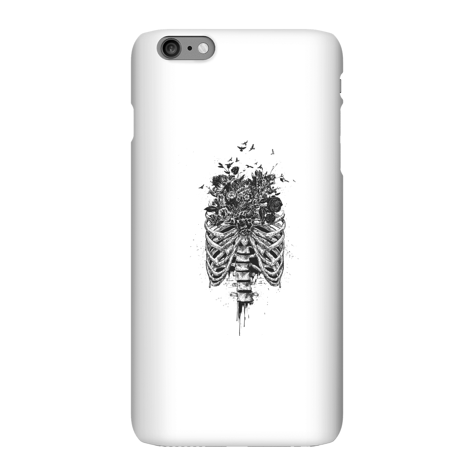 Balazs Solti Ribcage And Flowers Phone Case for iPhone and Android - iPhone 6 Plus - Snap Case - Gloss