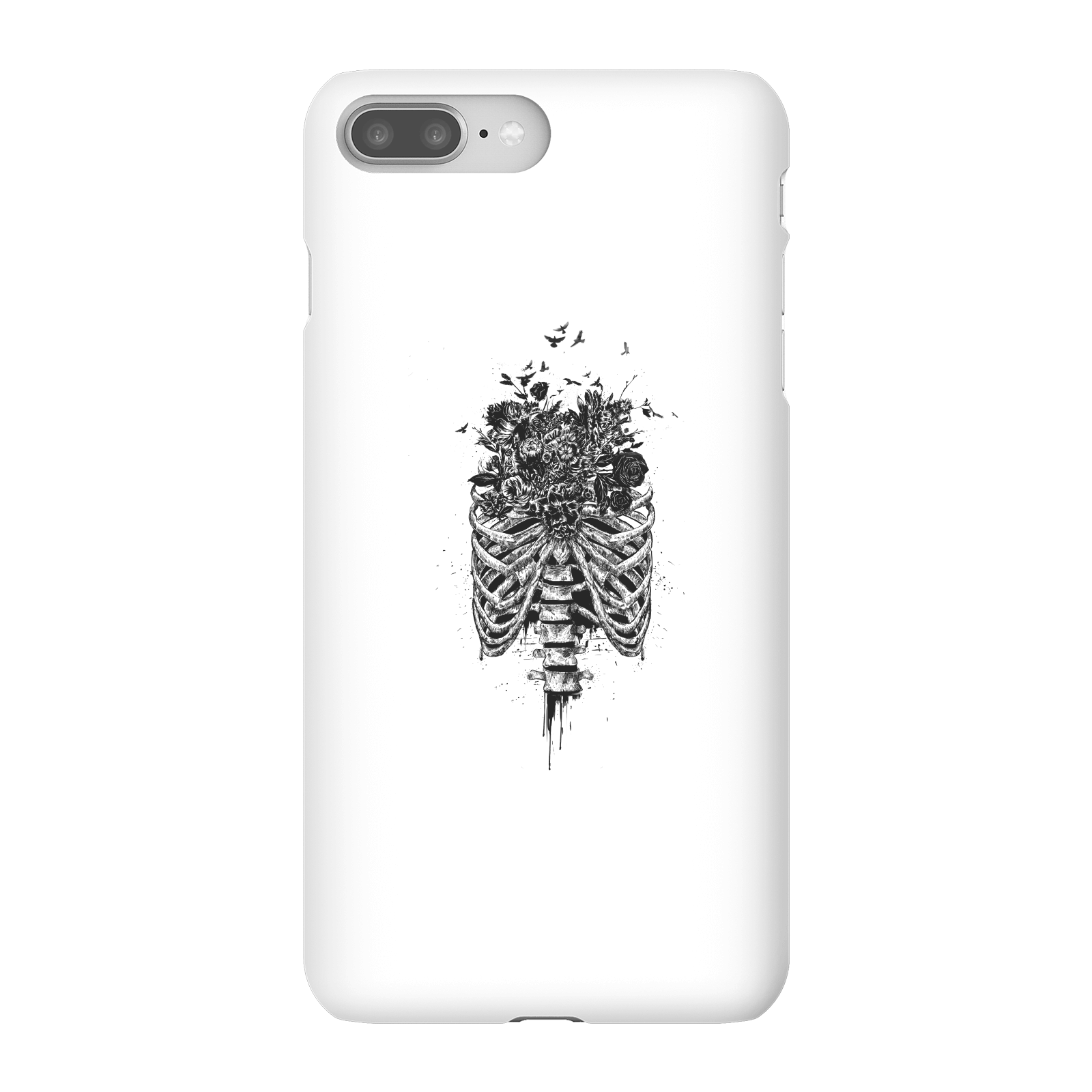 Balazs Solti Ribcage And Flowers Phone Case for iPhone and Android - iPhone 8 Plus - Snap Case - Gloss