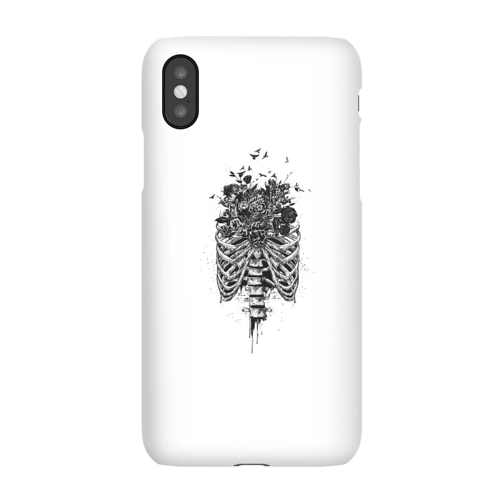 Balazs Solti Ribcage And Flowers Phone Case for iPhone and Android - iPhone X - Snap Case - Gloss