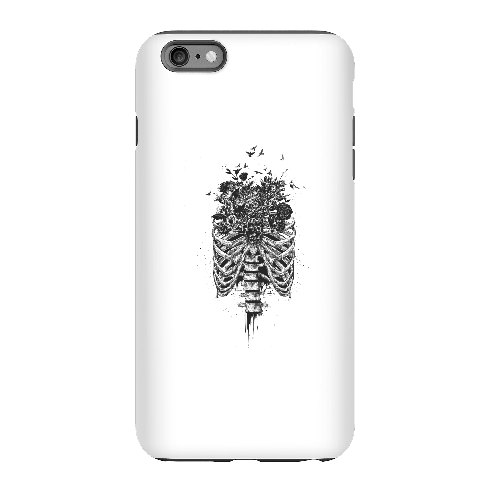 Balazs Solti Ribcage And Flowers Phone Case for iPhone and Android - iPhone 6 Plus - Tough Case - Gloss