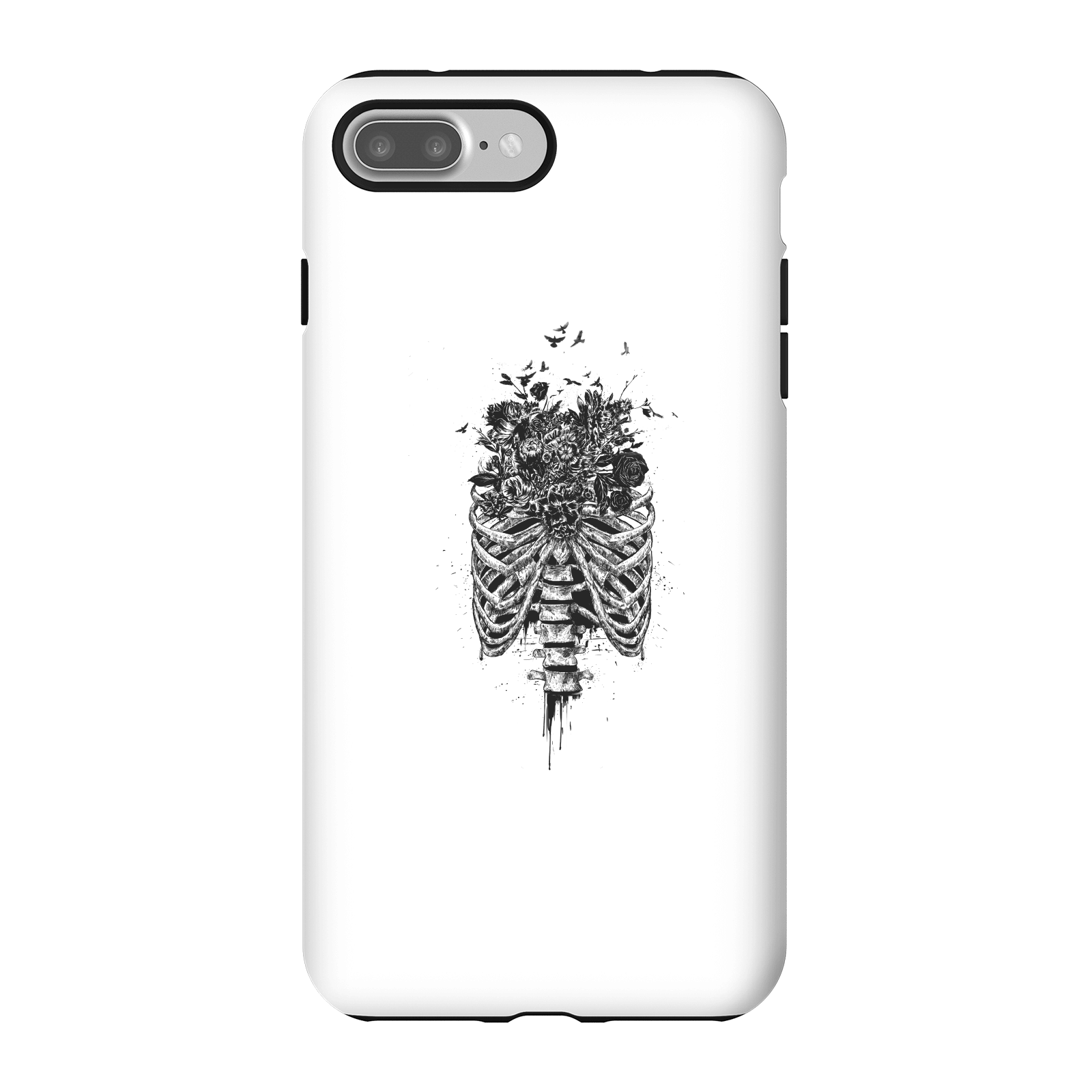 Balazs Solti Ribcage And Flowers Phone Case for iPhone and Android - iPhone 7 Plus - Tough Case - Gloss