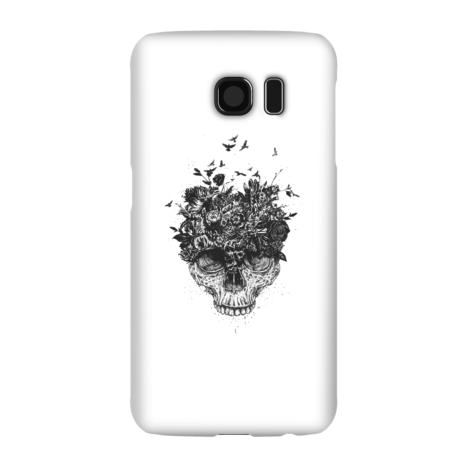 Balazs Solti Skulls And Flowers Phone Case for iPhone and Android - Samsung S6 - Snap Case - Matte